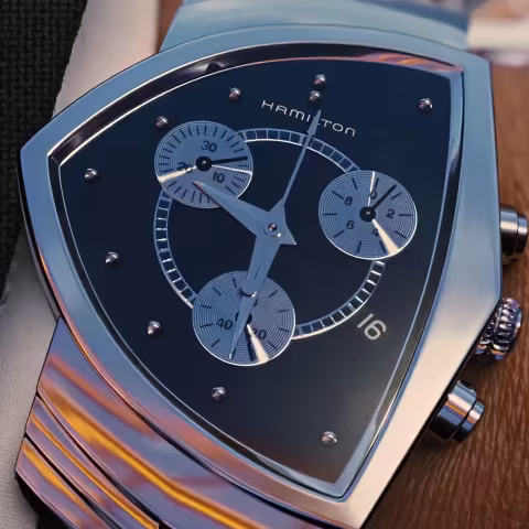 Hamilton Ventura Chrono close-up