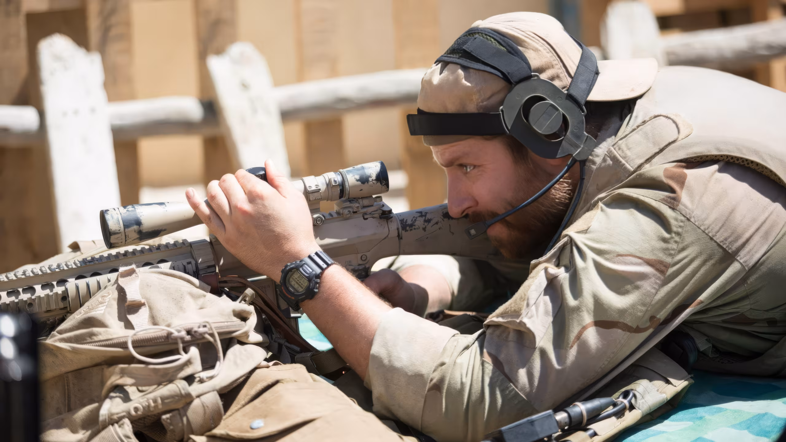 Bradley Cooper wearing Casio DW-6600-1V in American Sniper