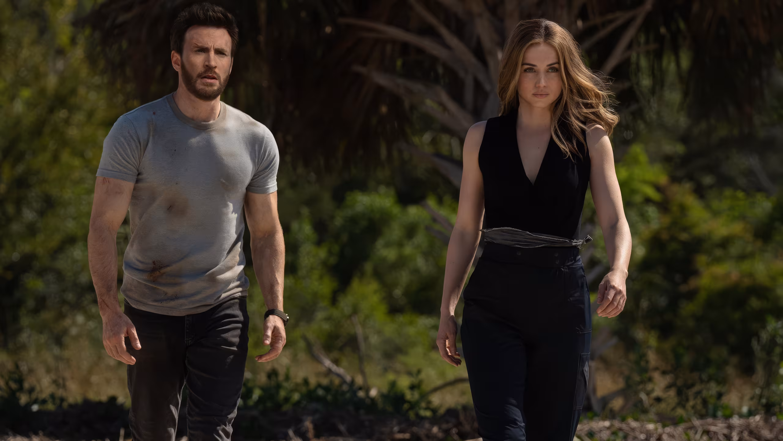 Chris Evans wearing Hamilton Khaki Field in Ghosted