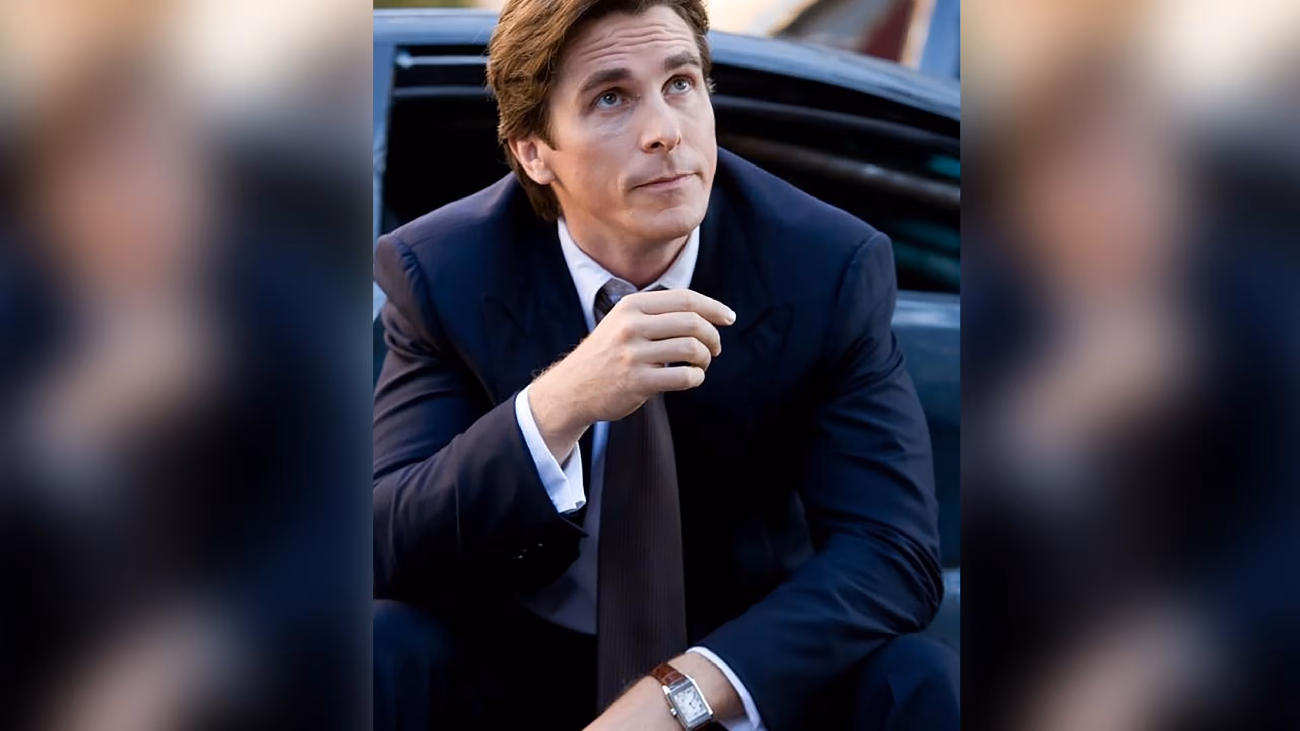 Christian Bale wearing Jaeger-LeCoultre Reverso Grande Taille in The Dark Knight