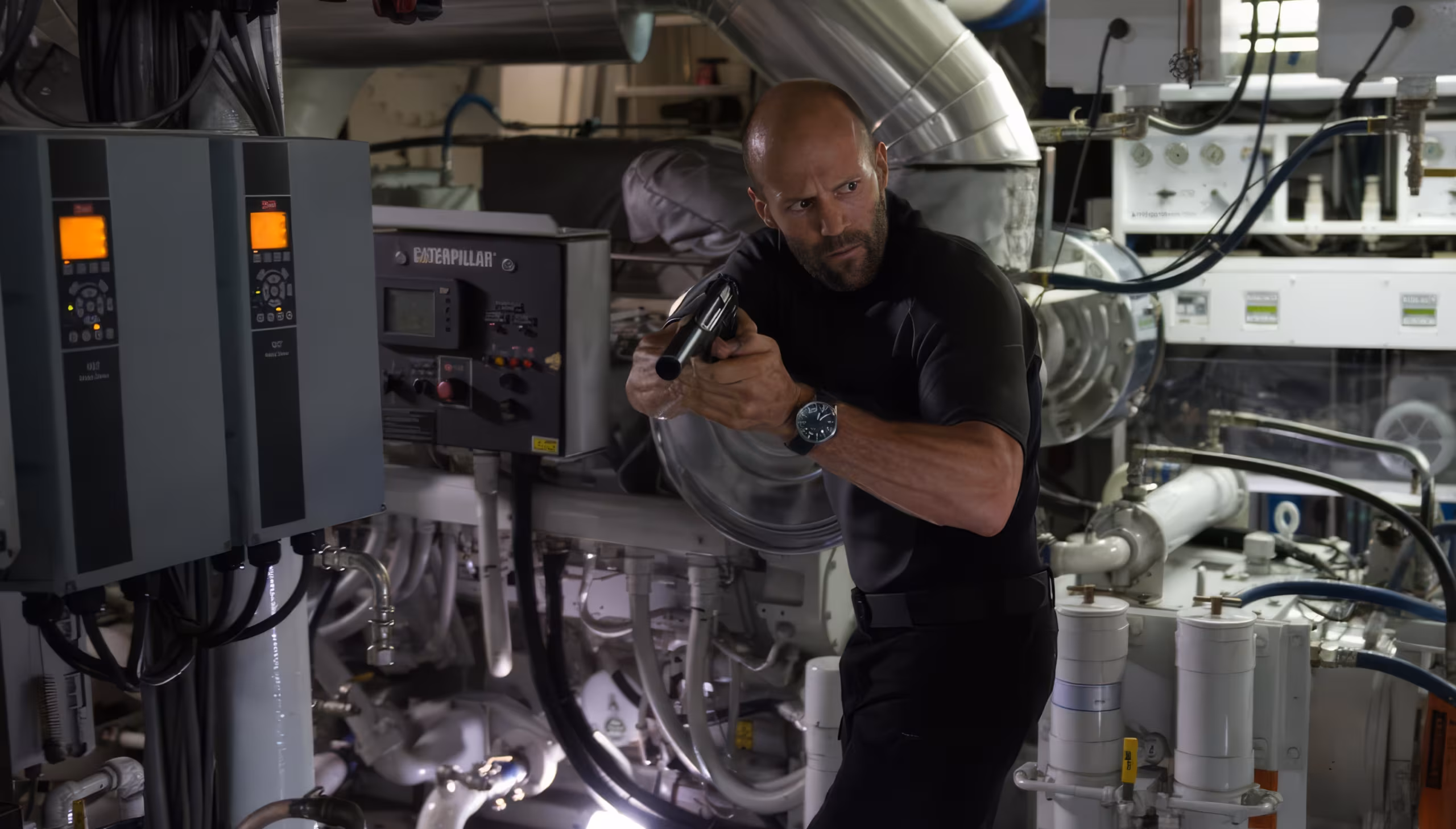 Jason Statham wearing IWC Aquatimer in Mechanic: Resurrection