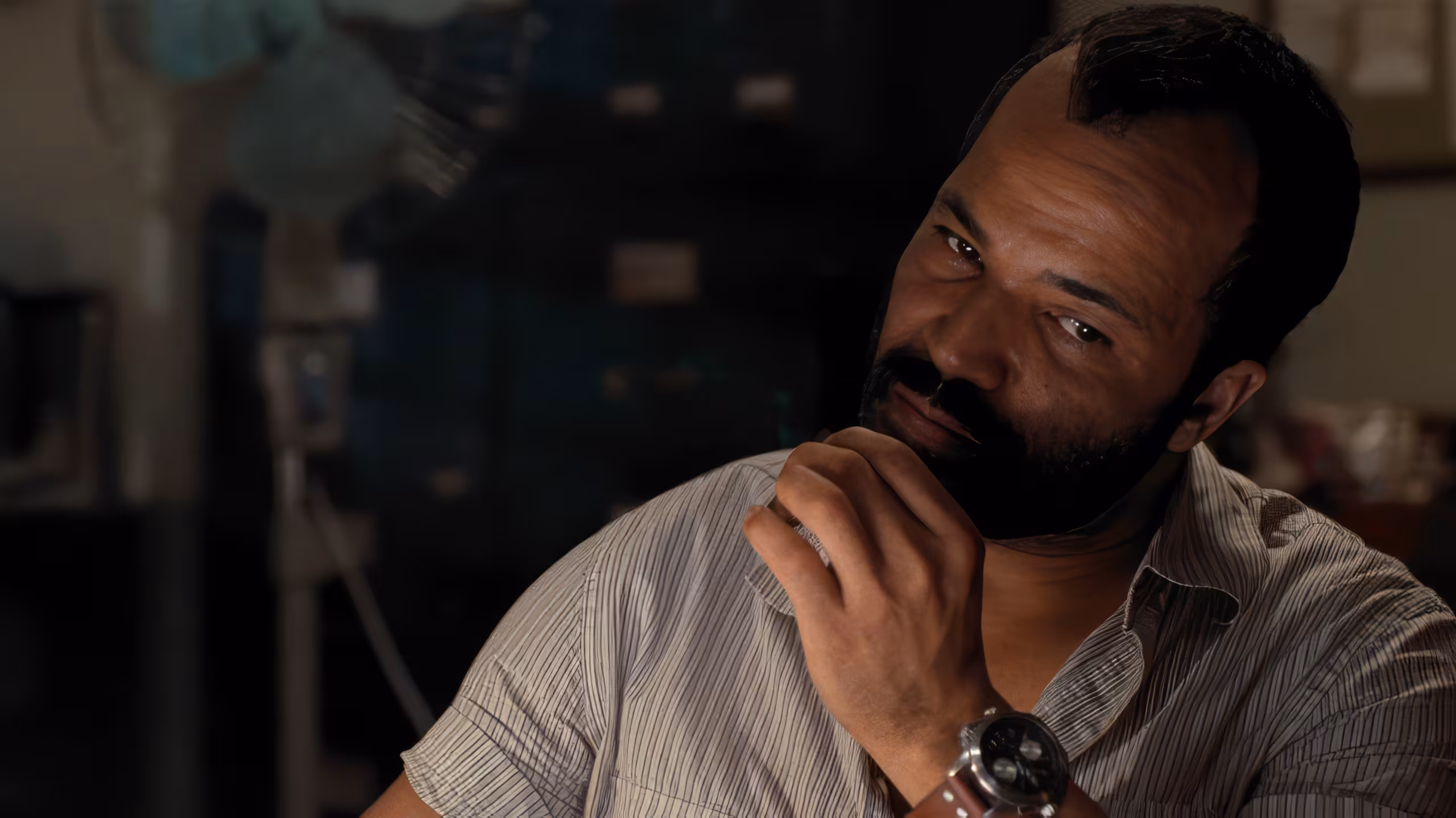 Jeffrey Wright wearing Hamilton Khaki X-Wind Automatic in Quantum of Solace