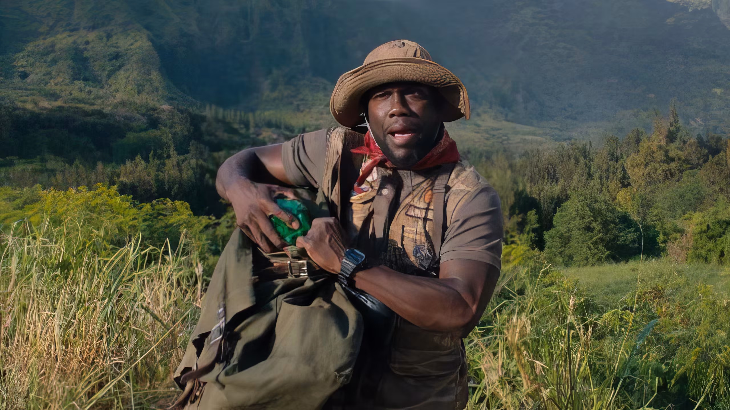 Kevin Hart wearing Casio AE1200WH-1A in Jumanji: Welcome to the Jungle