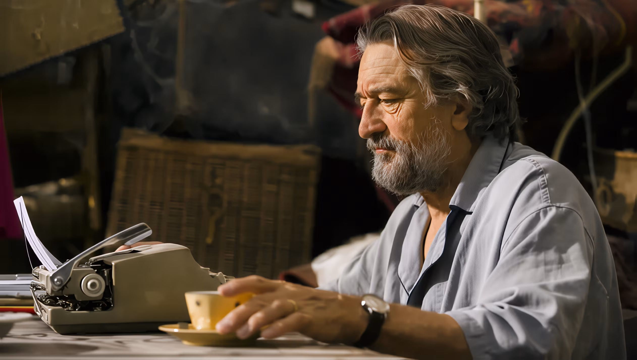 Robert De Niro wearing Jaeger-LeCoultre Memovox in The Family