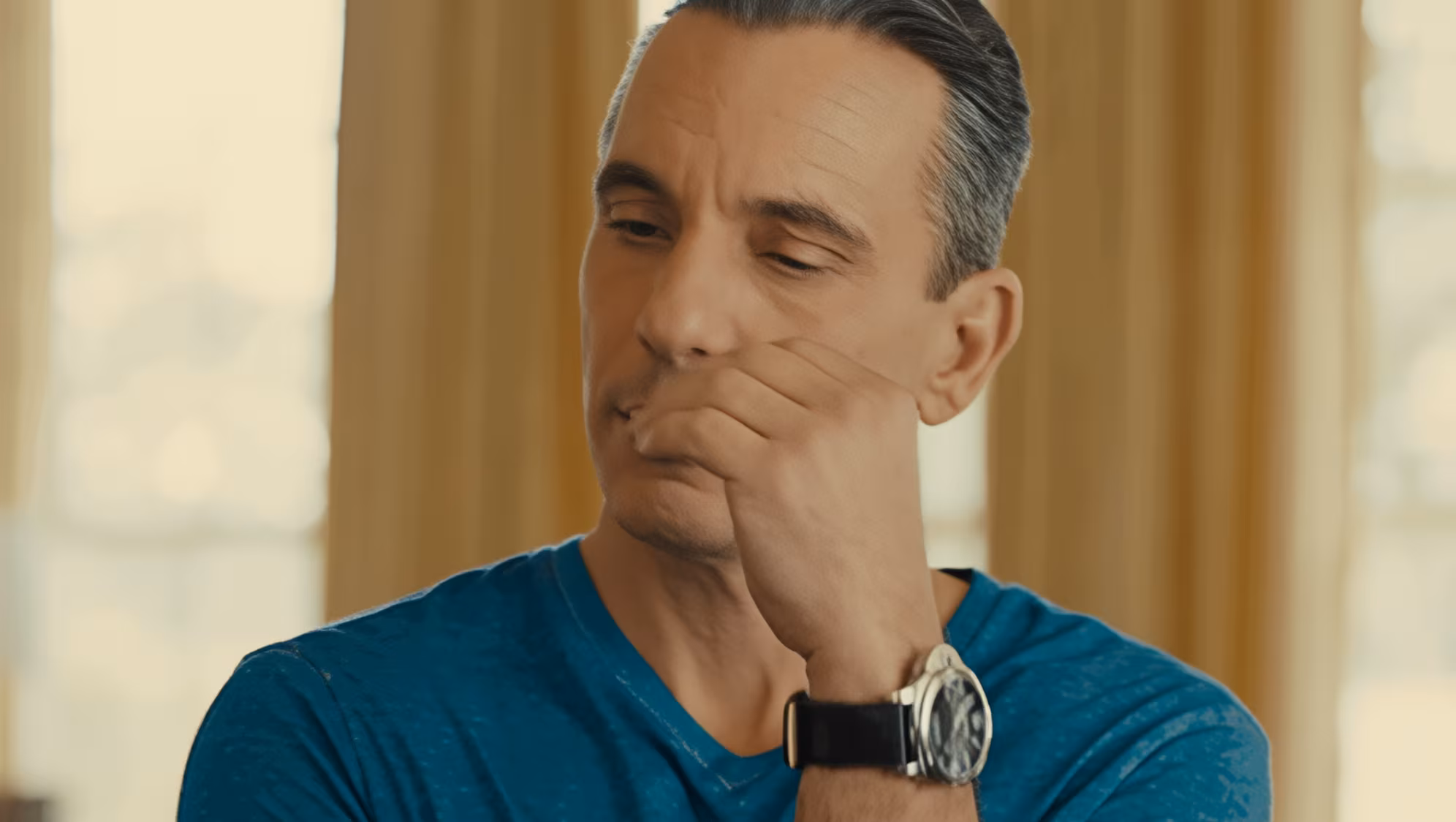 Sebastian Maniscalco wearing Panerai Luminor Marina in About My Father