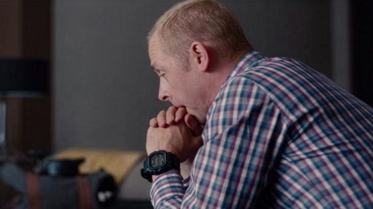 Simon Pegg wearing Casio G-Shock in Mission: Impossible - Ghost Protocol