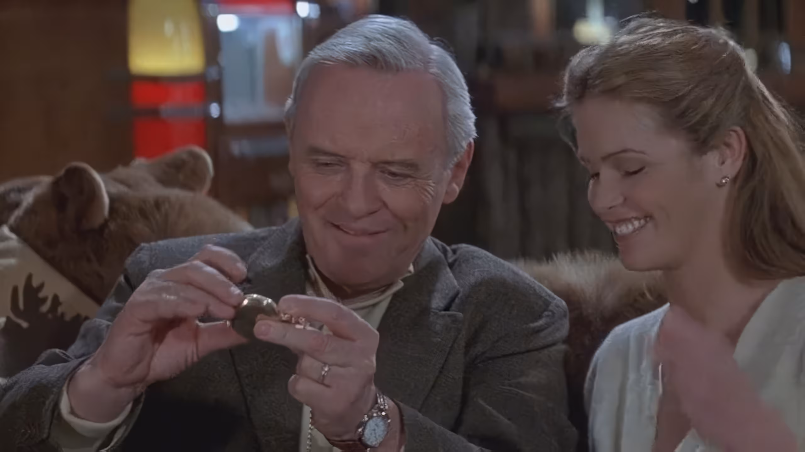 Anthony Hopkins wearing Hamilton Pocket Watch in The Edge