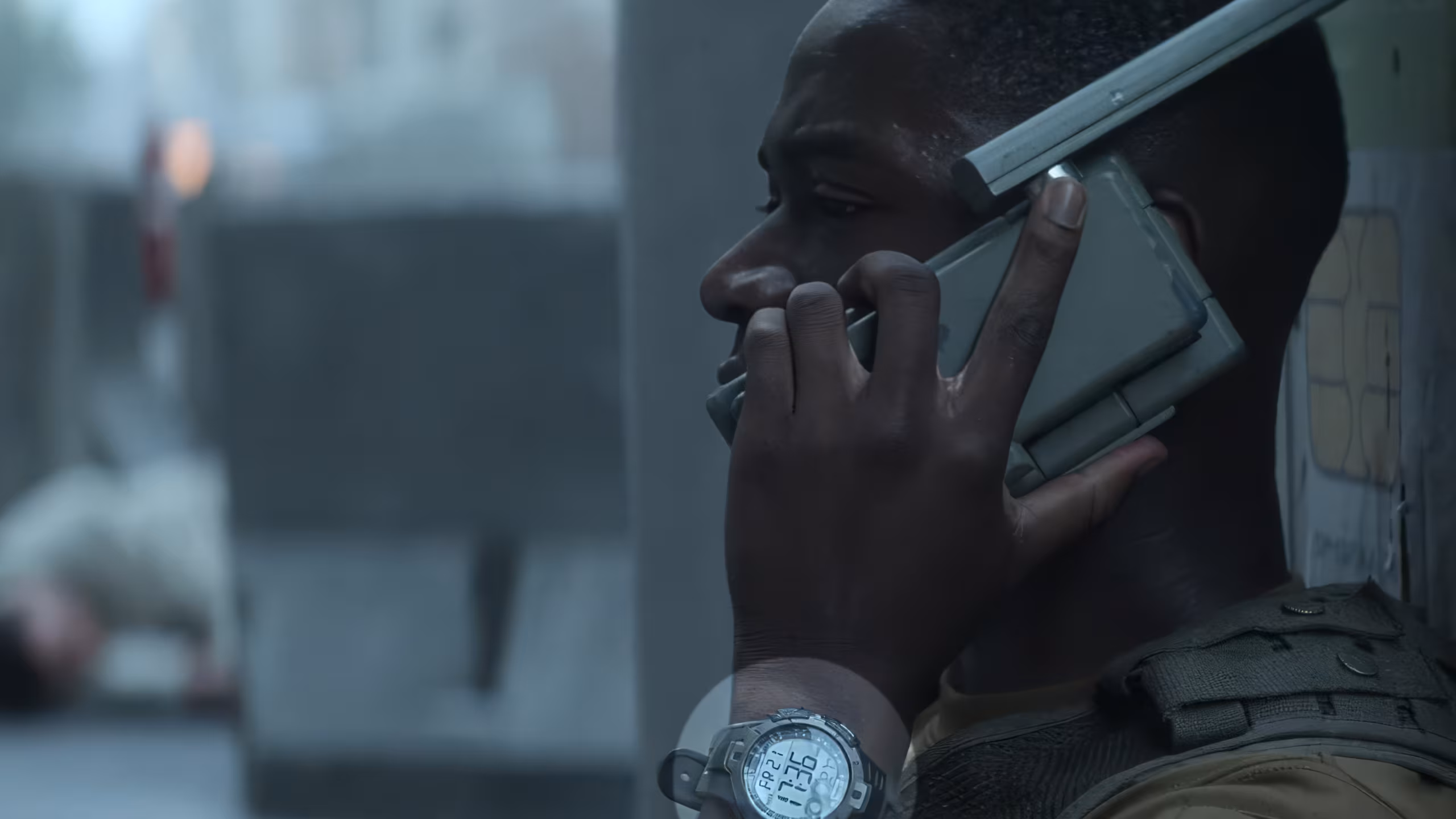 Damson Idris wearing Timex Marathon in Outside the Wire
