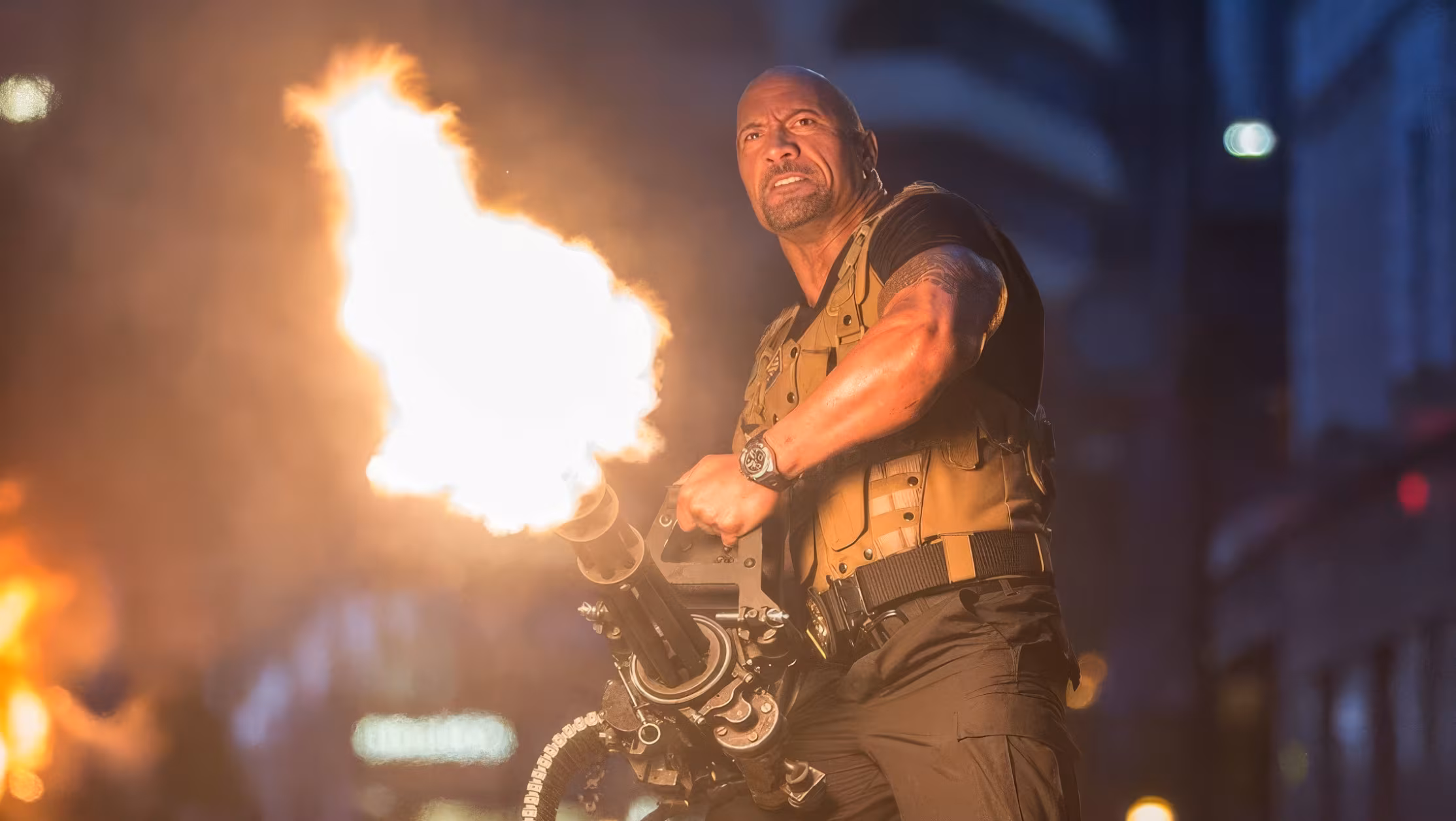 Dwayne Johnson wearing Breitling Avenger in Furious 7