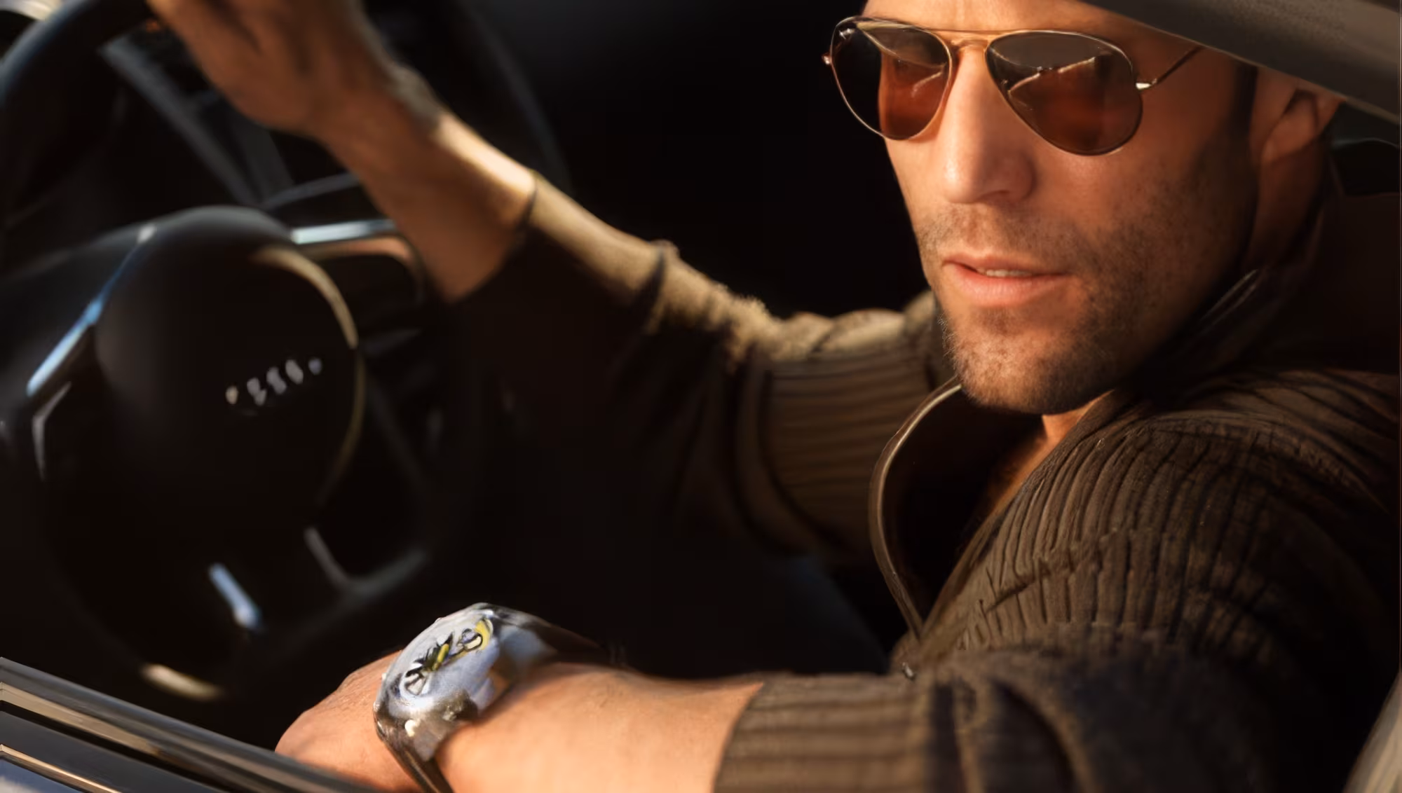 Jason Statham wearing Jaeger-LeCoultre Master Compressor in The Fate of the Furious