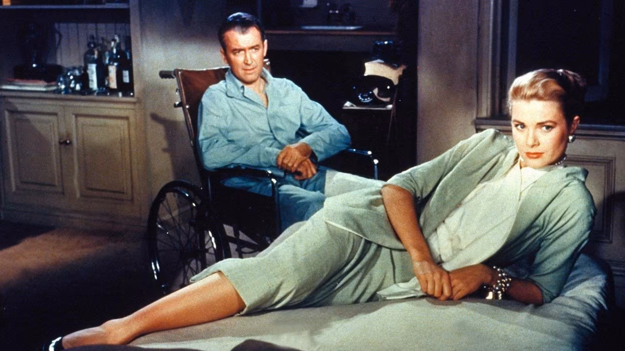 James Stewart wearing Tissot Field Watch in Rear Window