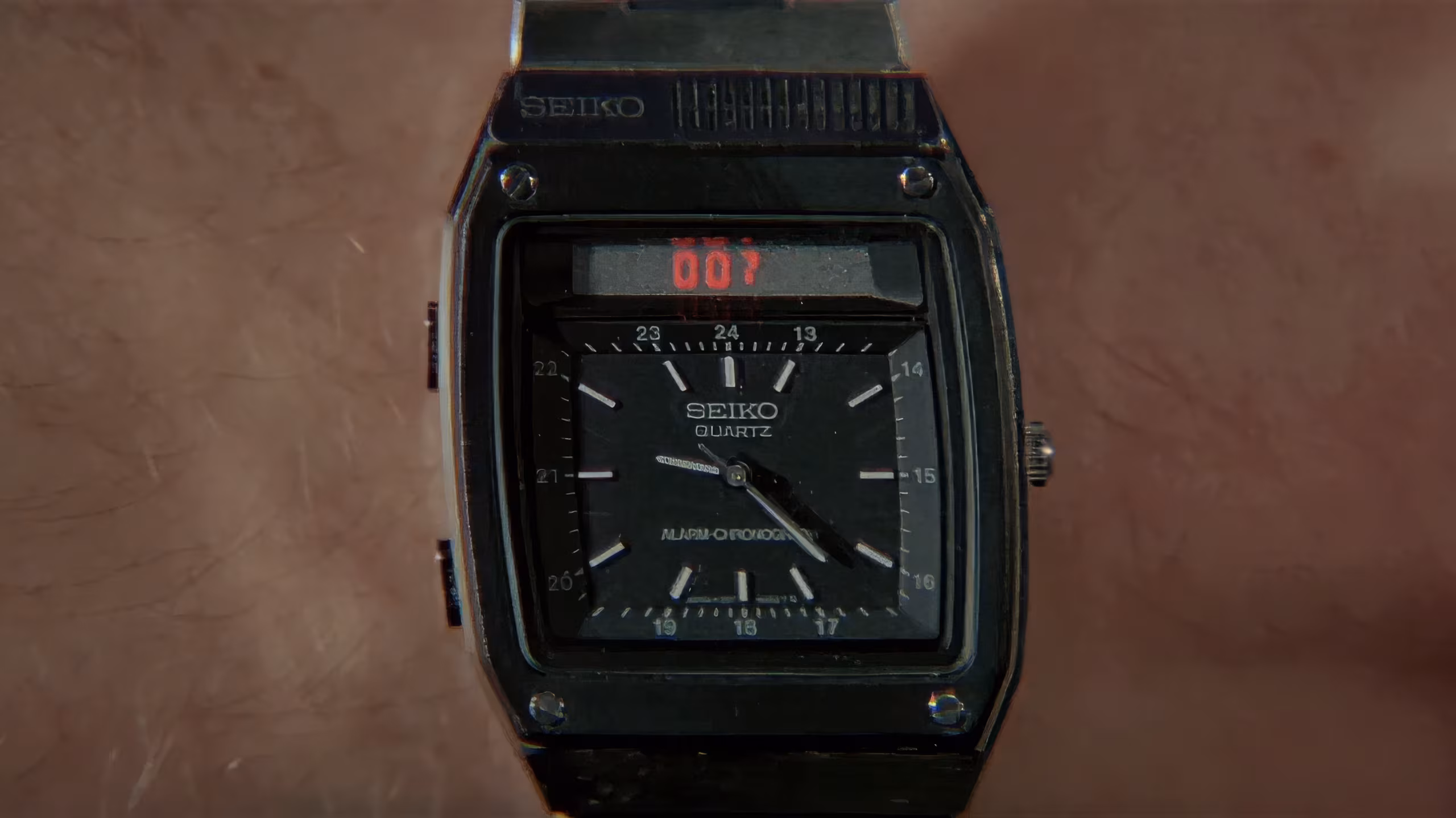 Roger Moore wearing Seiko 7549-7009 in For Your Eyes Only