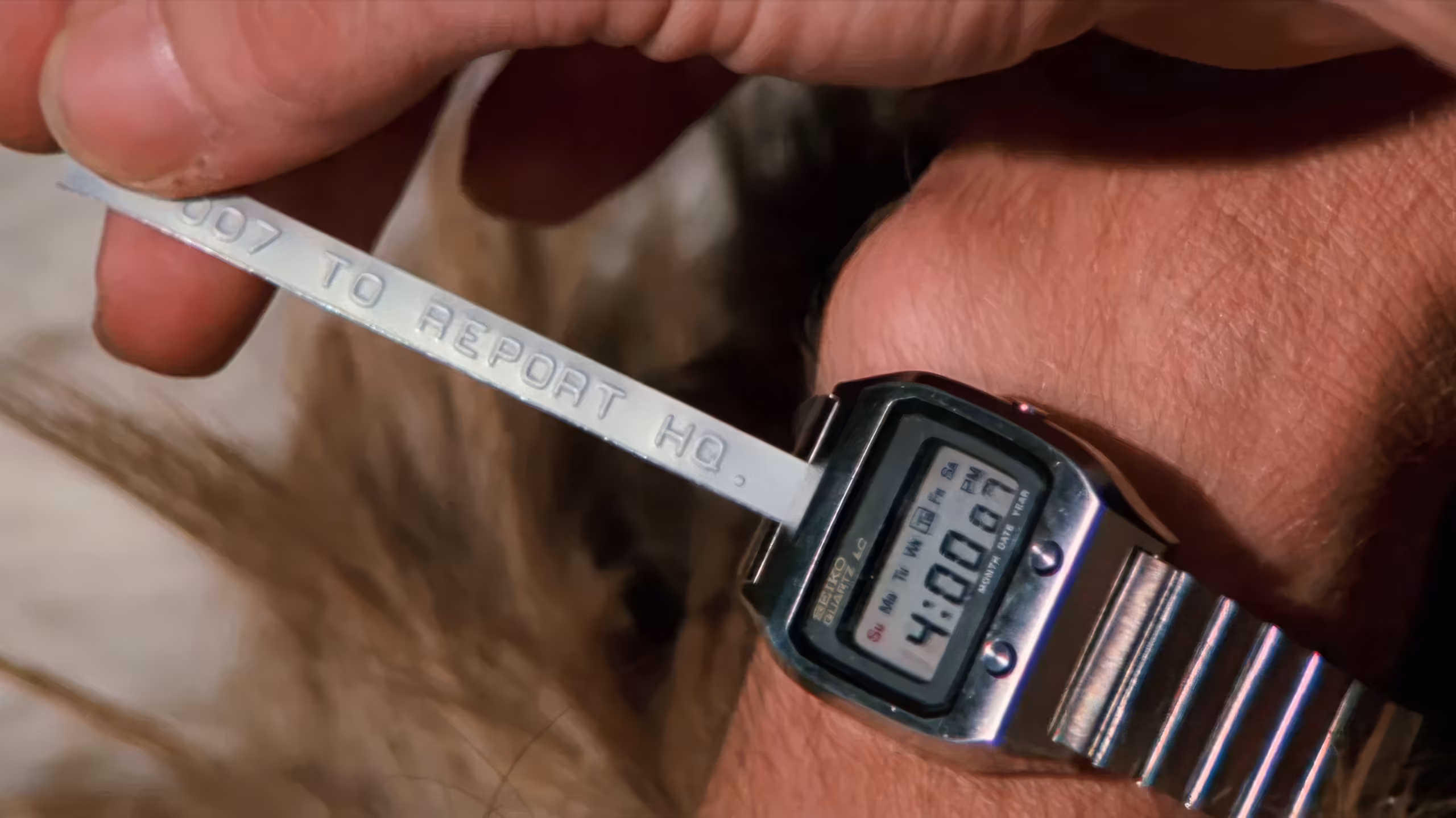 Roger Moore wearing Seiko 0674-5009 in The Spy Who Loved Me