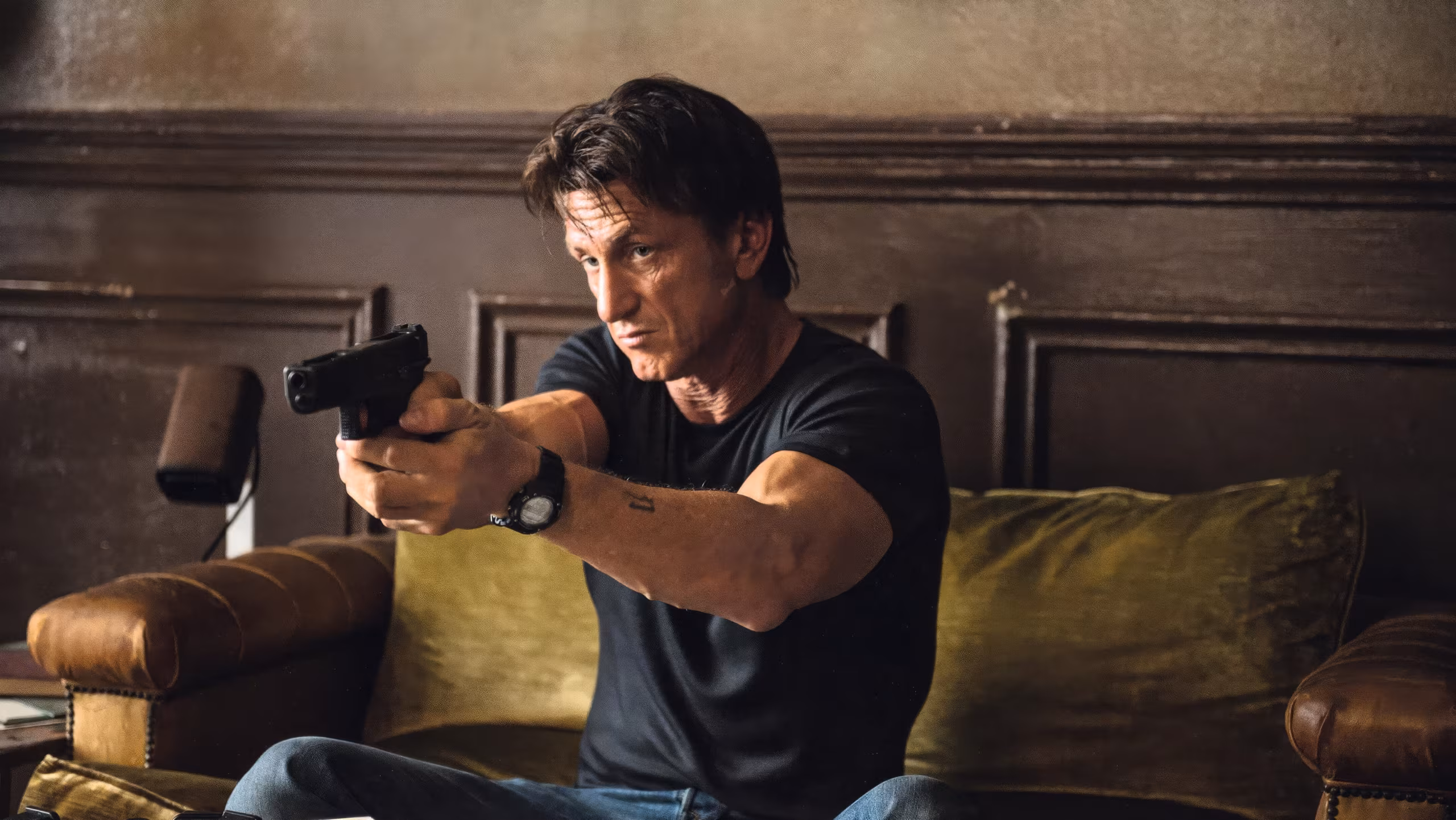 Sean Penn wearing Casio Sports in The Gunman