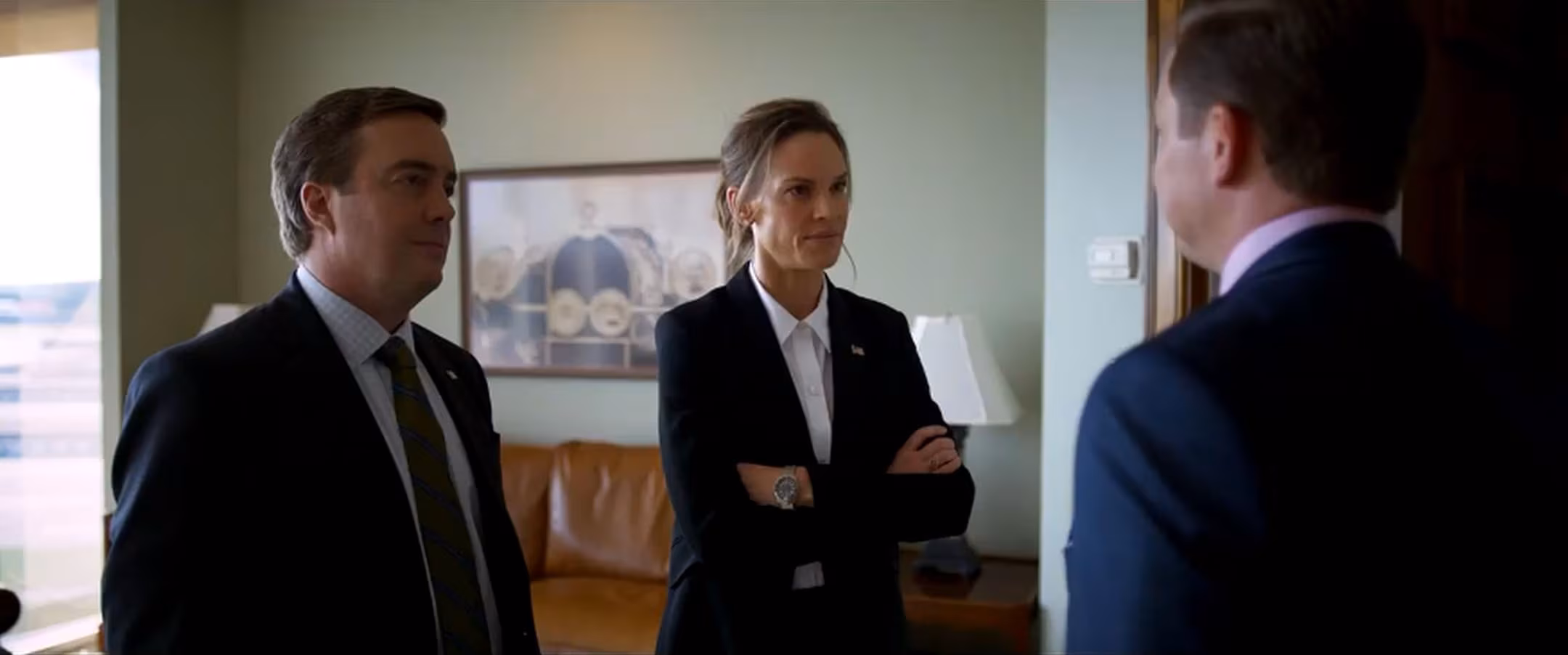 Hilary Swank wearing Unidentified watch in Logan Lucky