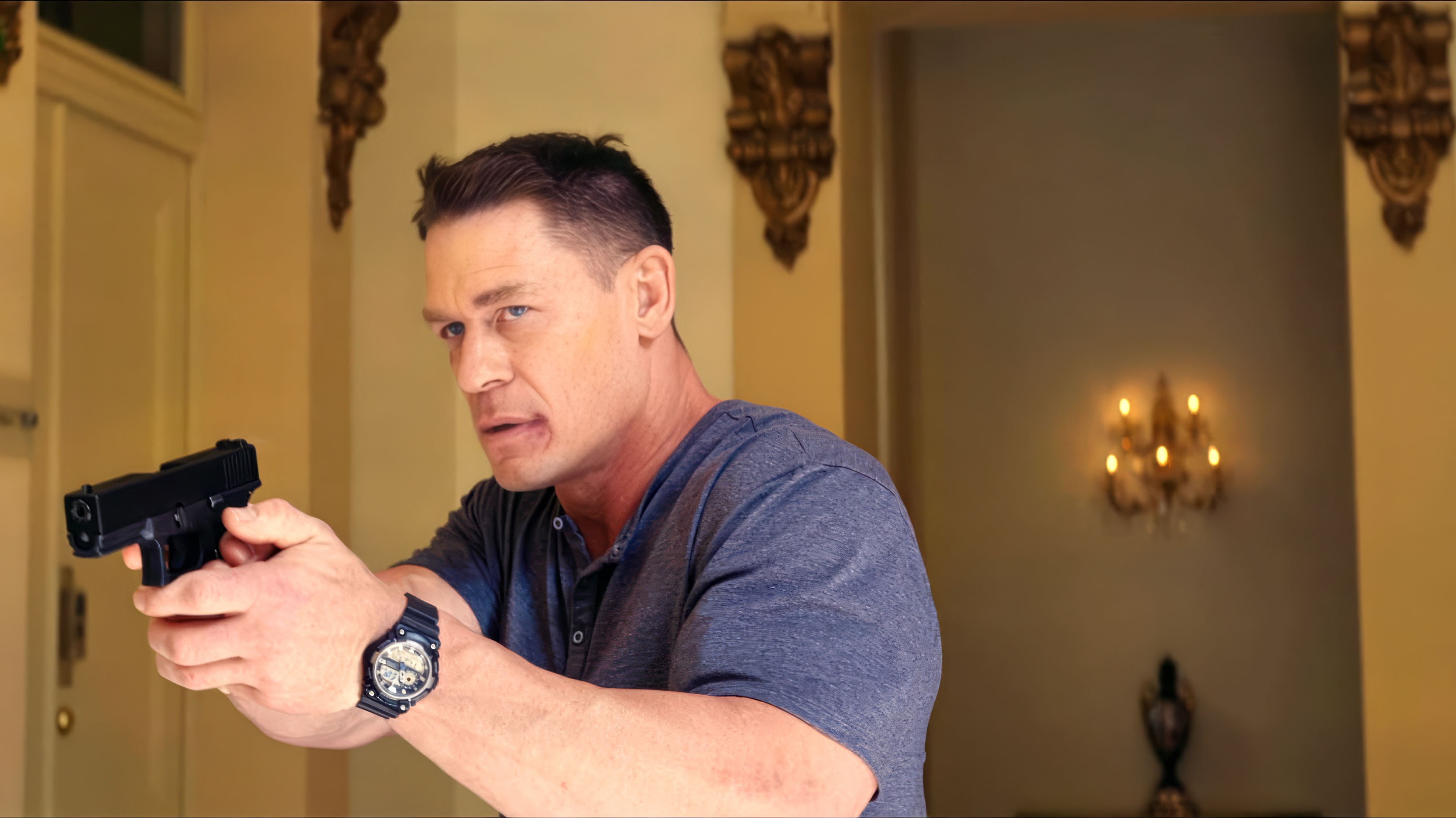 John Cena wearing Casio AEQ-200W in Freelance