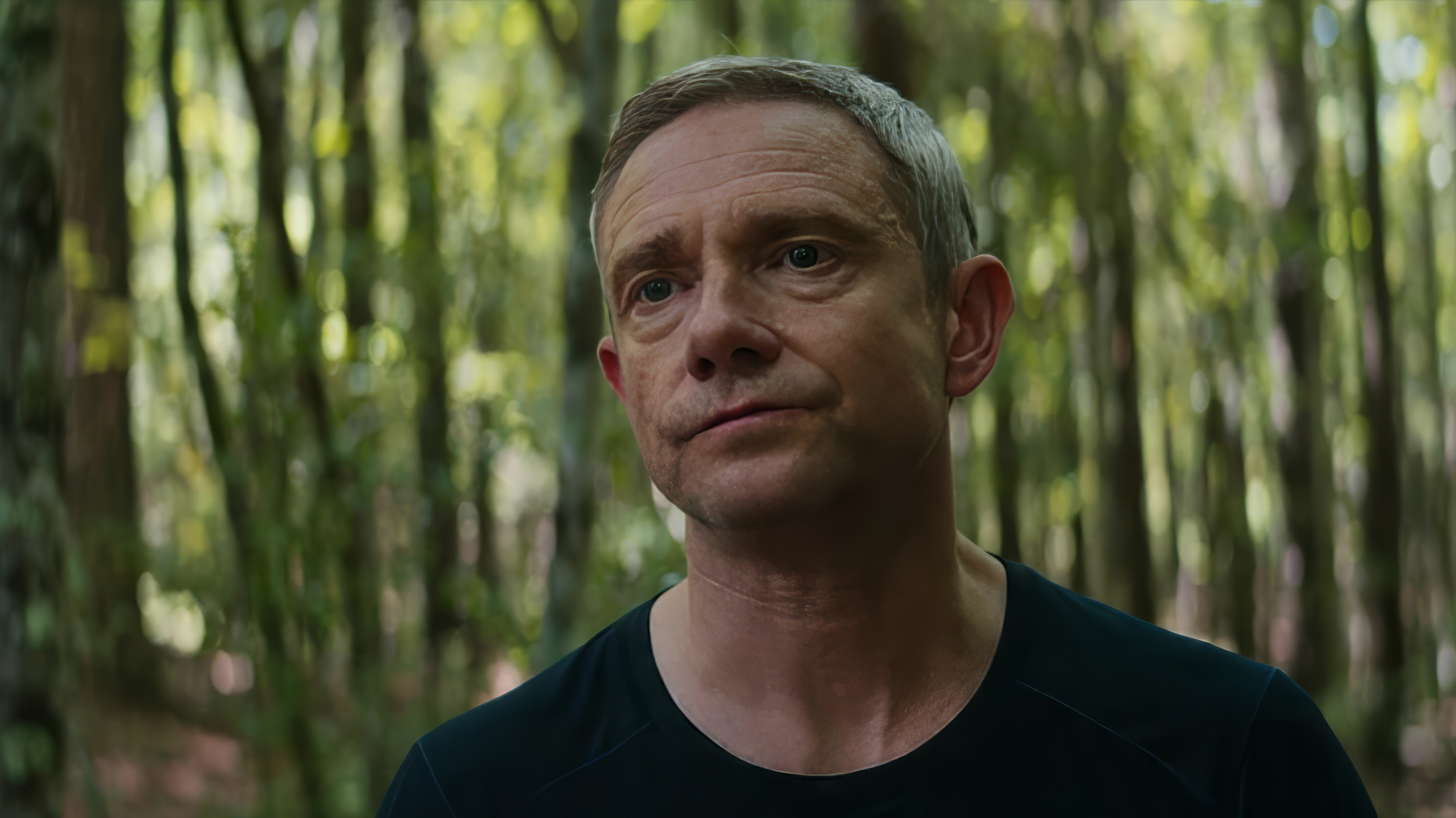 Martin Freeman wearing Hamilton American Classic Intra-Matic Chronograph H in Black Panther: Wakanda Forever