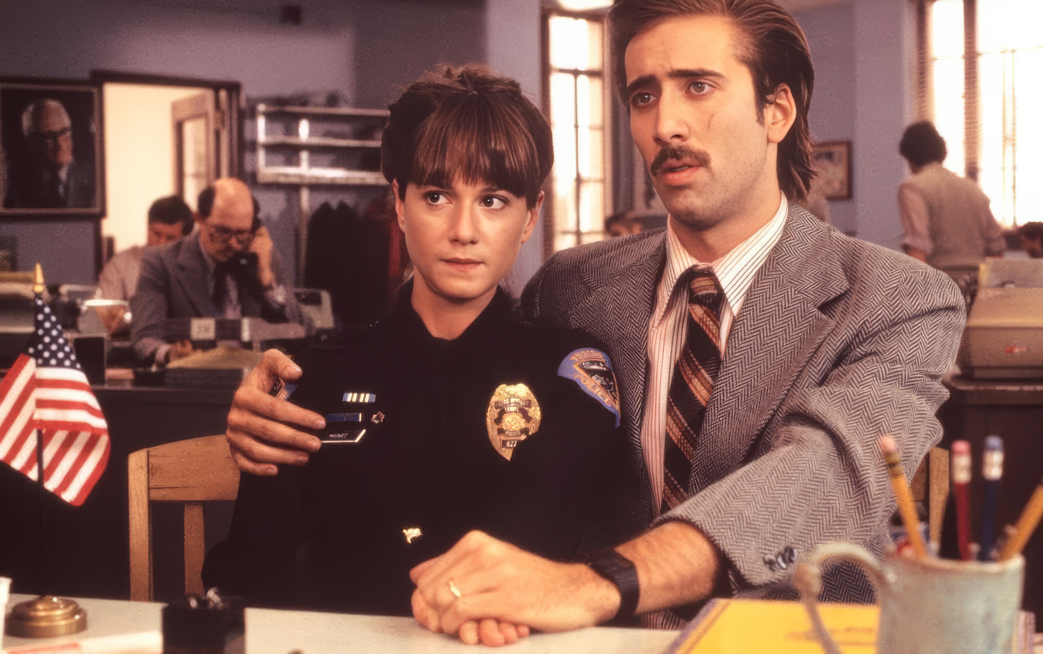 Nicolas Cage wearing Casio Databank CA-53W in Raising Arizona