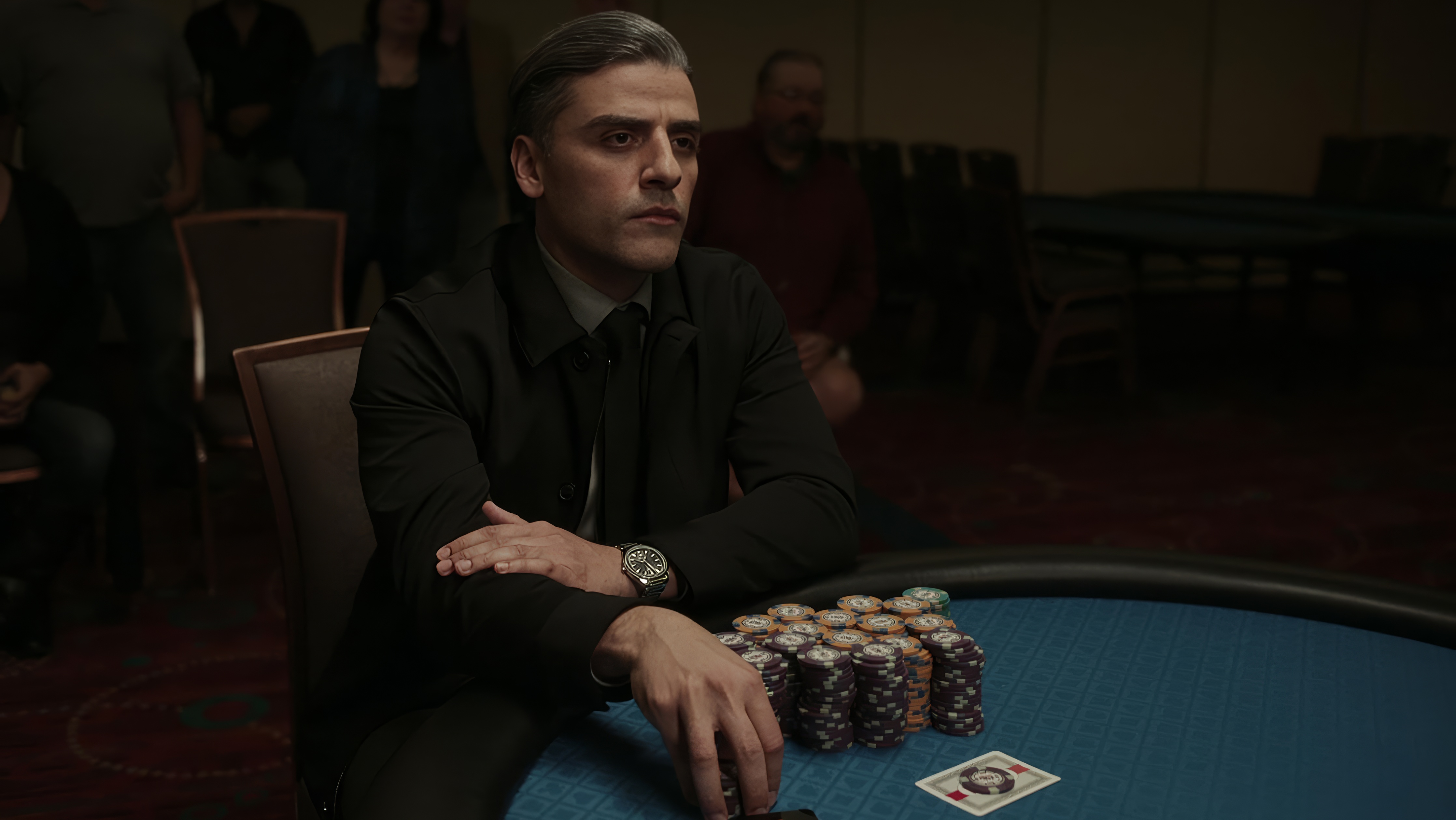 Oscar Isaac wearing Piaget Polo in The Card Counter