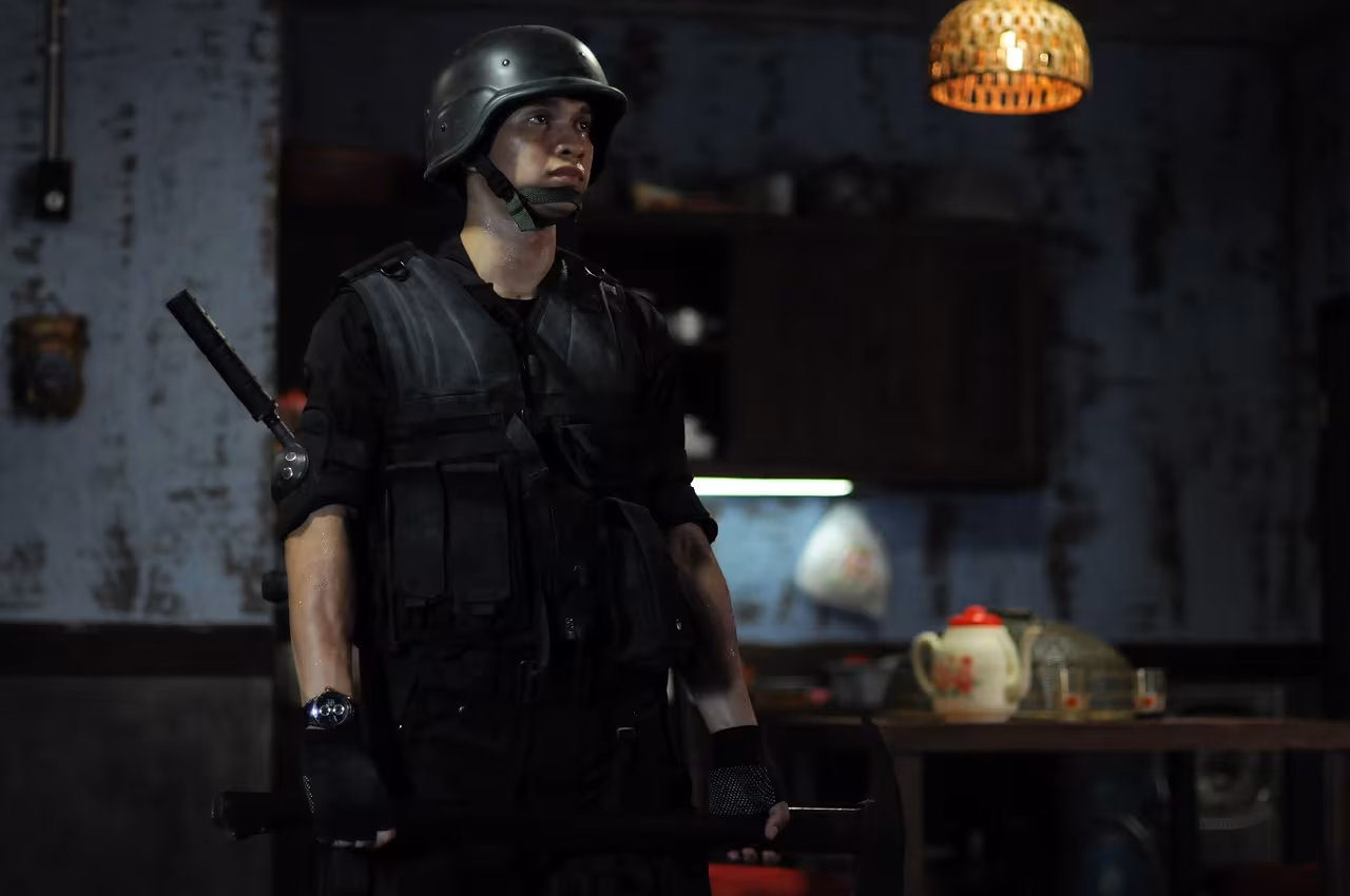 Iko Uwais wearing Hamilton X-Mach in The Raid: Redemption