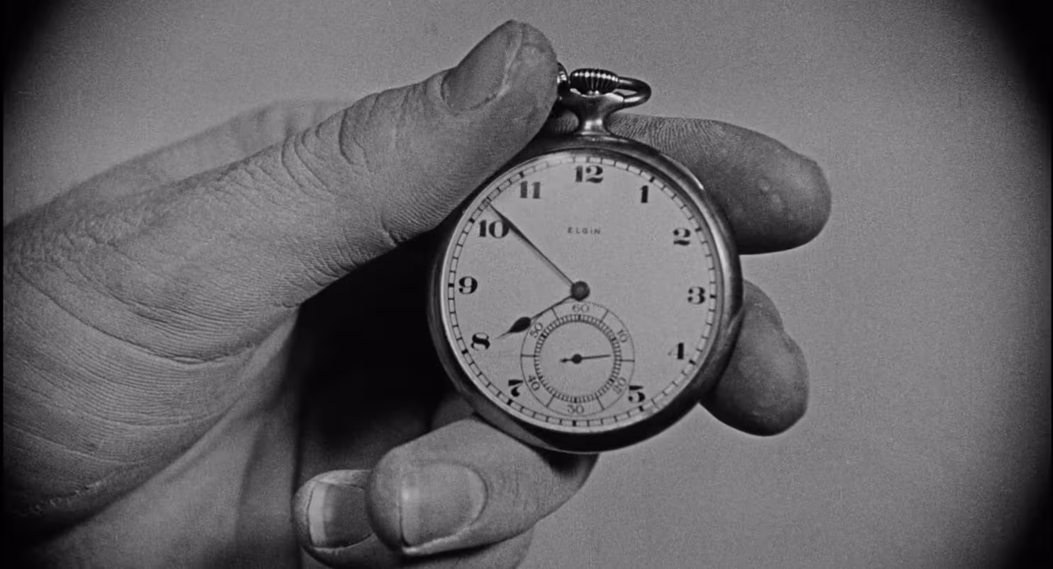 Harold Lloyd wearing Elgin Pocket Watch in Safety Last!