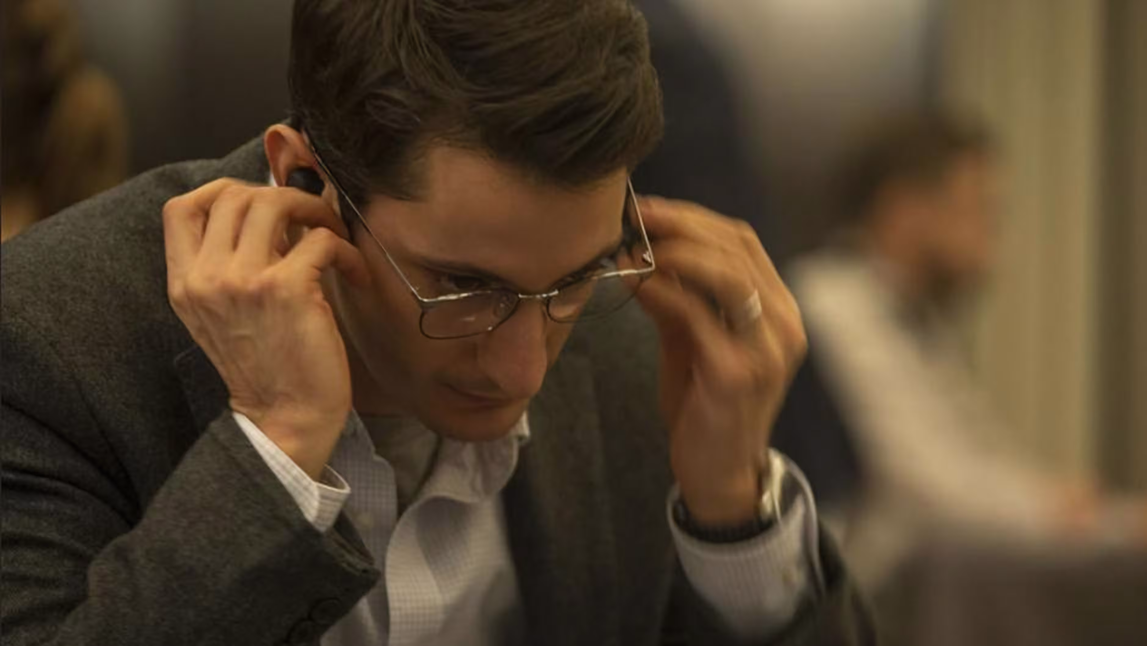 Pierre Niney wearing Montblanc in Black Box