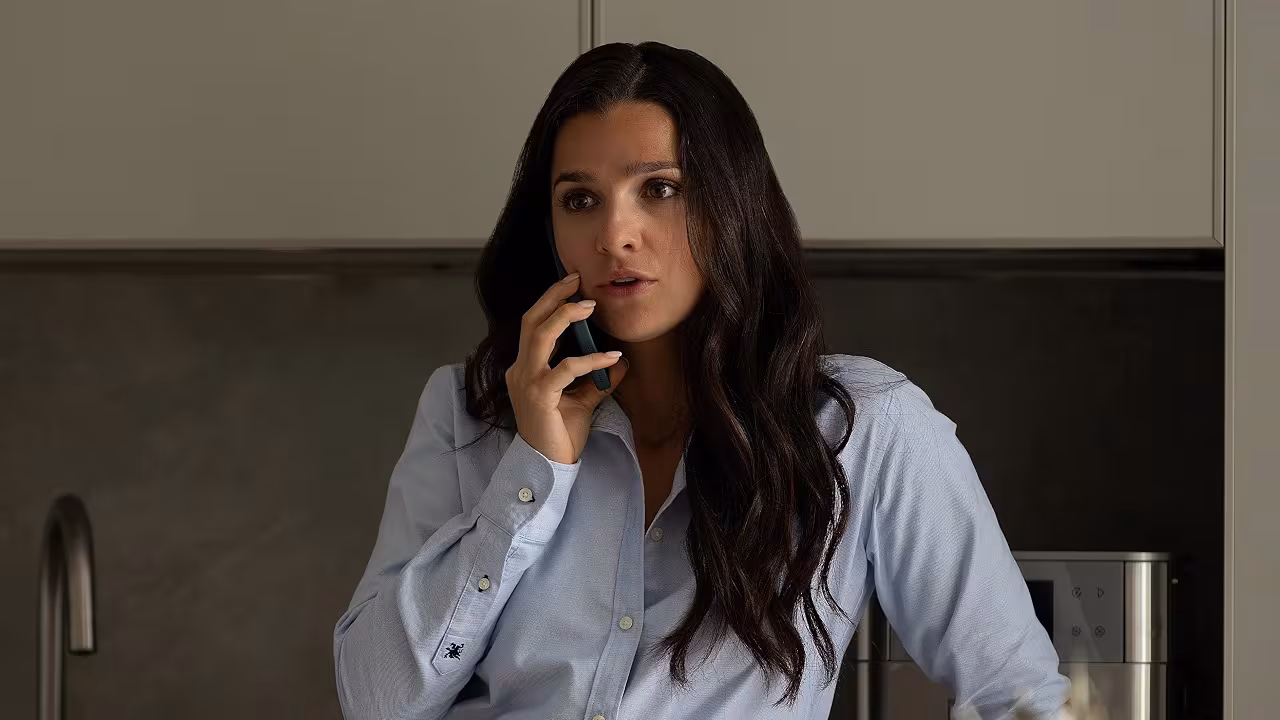 Marisa Abela wearing Cartier Tank Louis Cartier in Industry