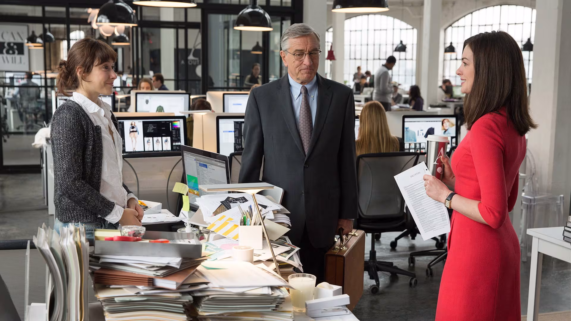 Anne Hathaway wearing Cartier Tank in The Intern