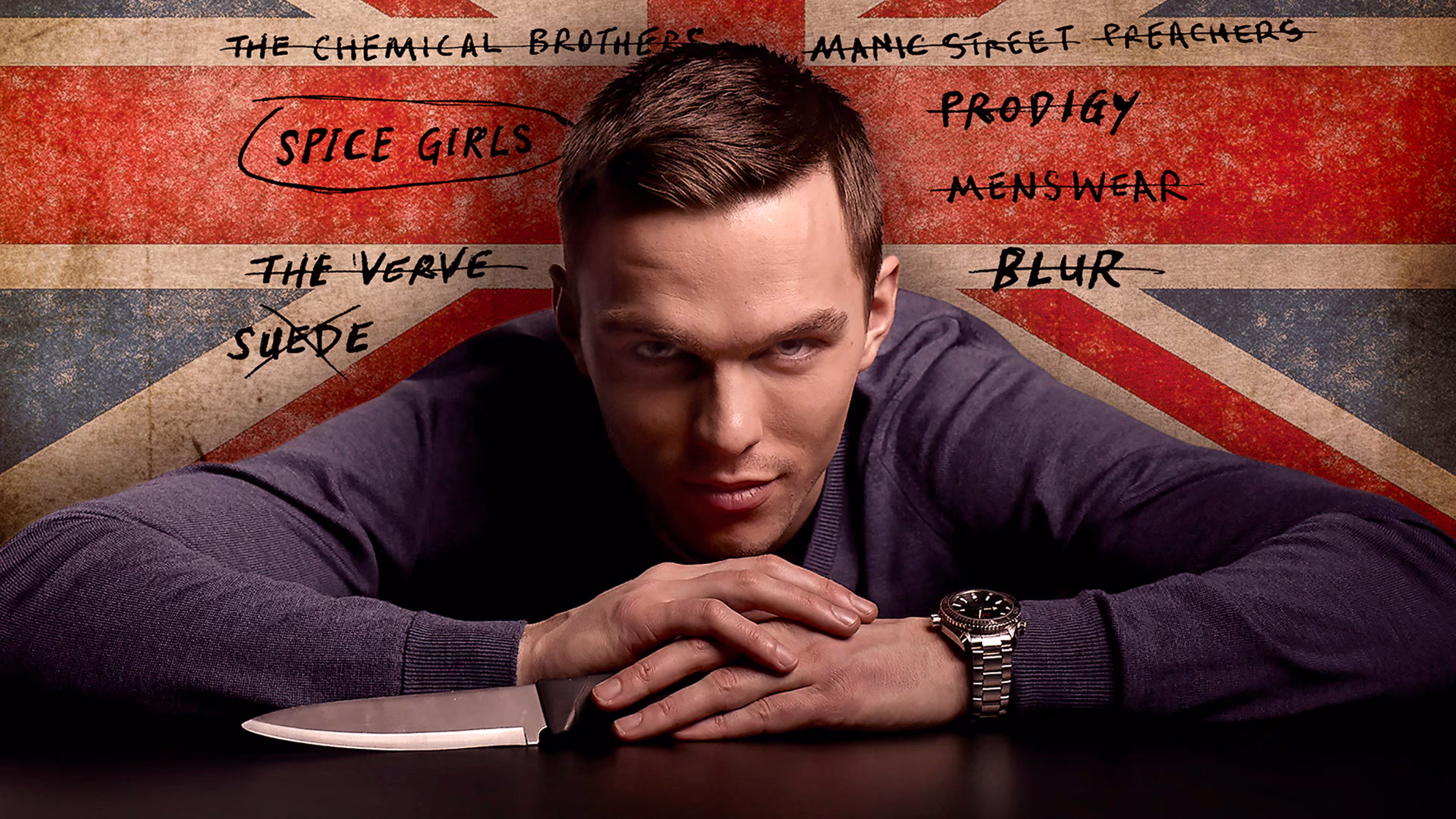 Nicholas Hoult wearing Omega Seamaster Planet Ocean in Kill Your Friends