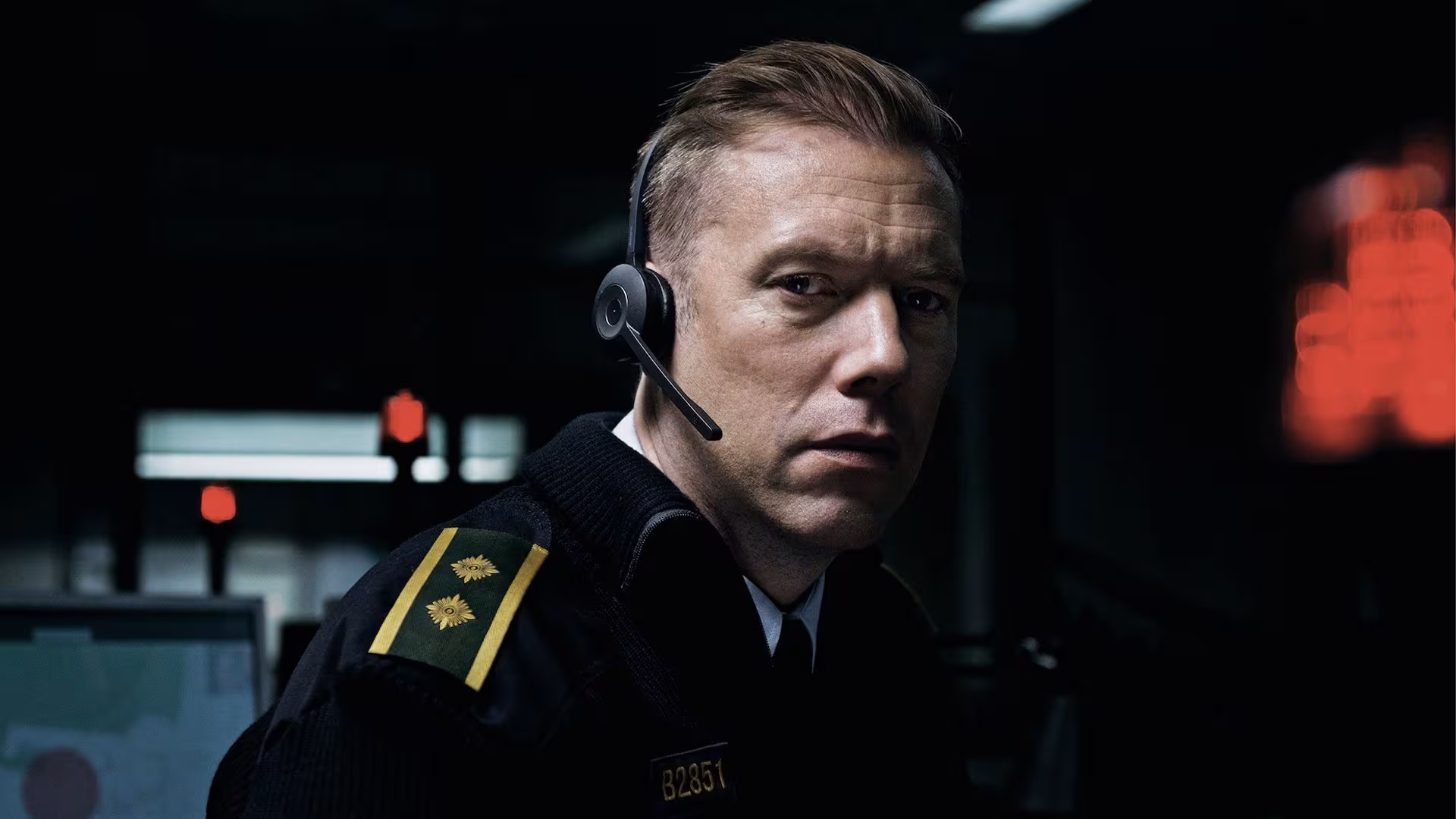 Jakob Cedergren wearing Citizen in The Guilty