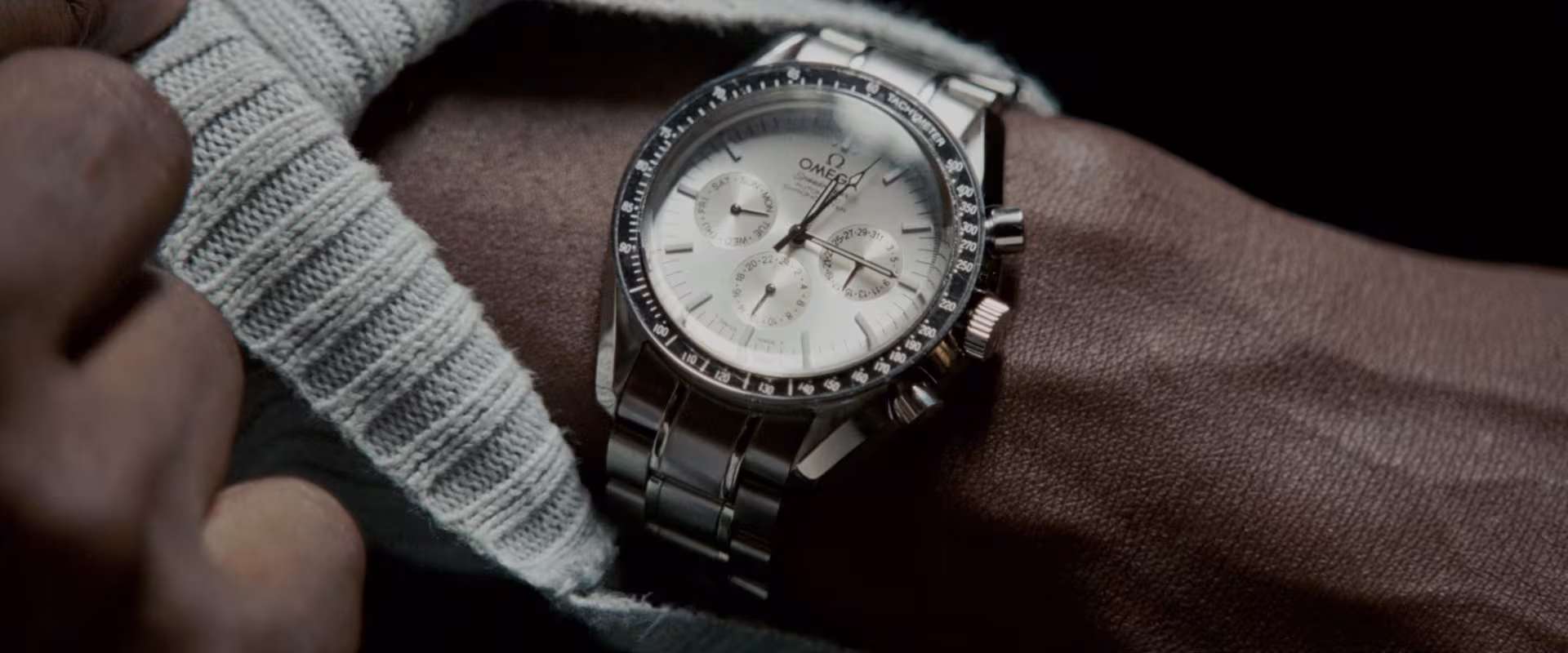 Idris Elba wearing Omega Speedmaster in Obsessed