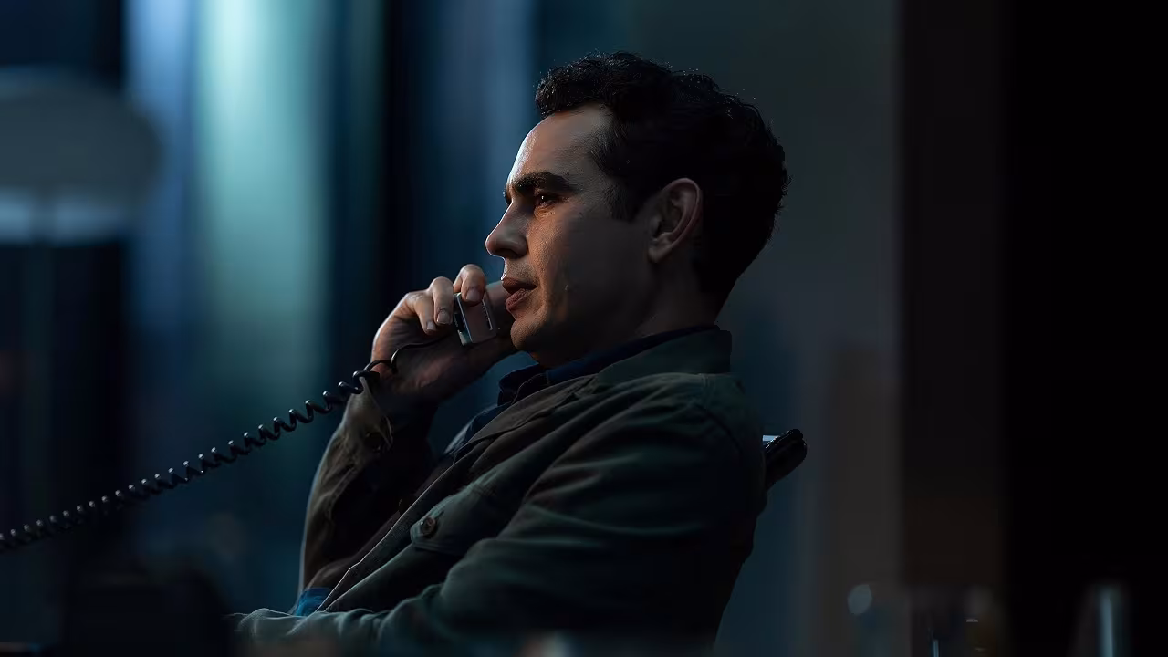 Max Minghella wearing Hublot Big Bang in Industry