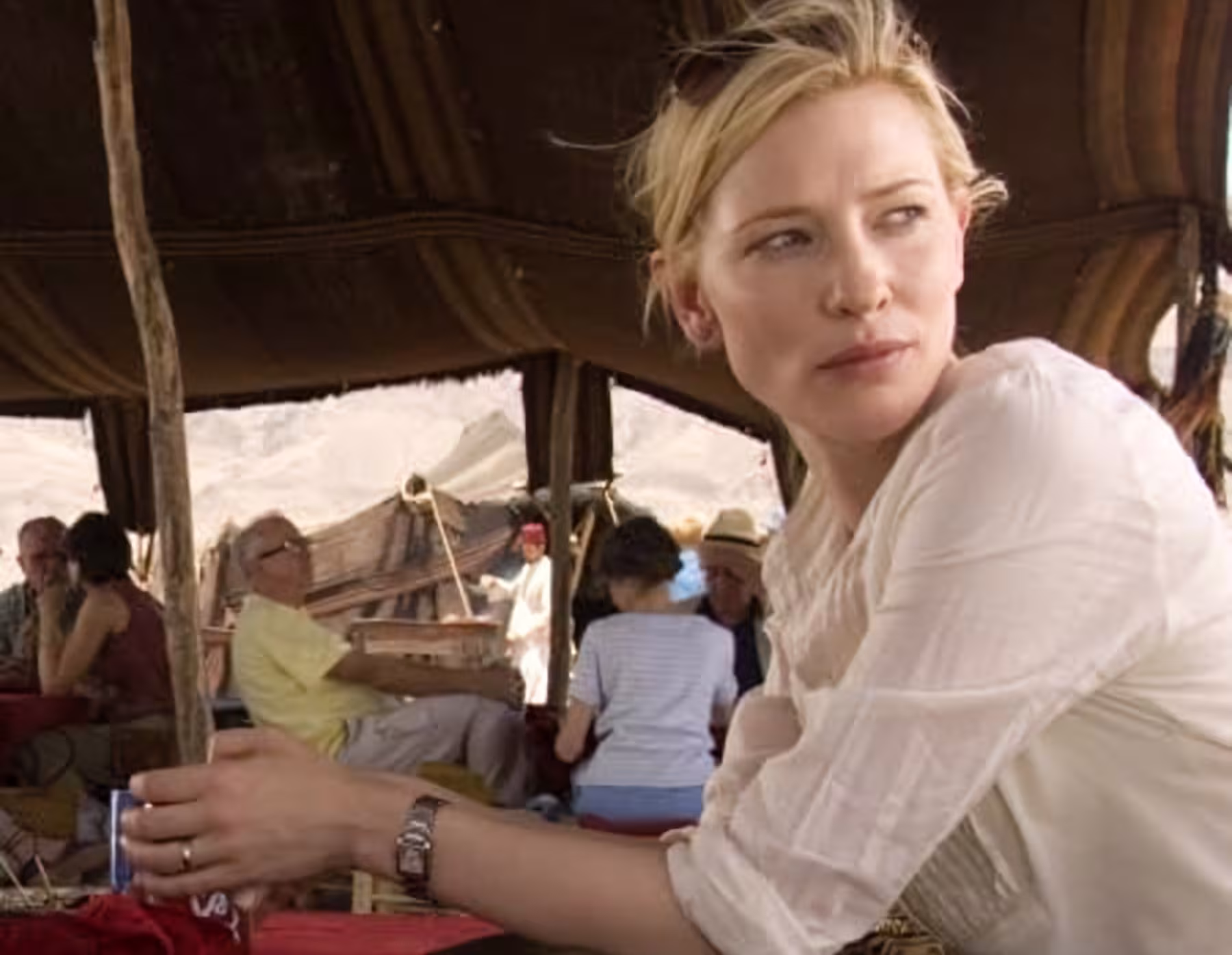 Cate Blanchett wearing Cartier Tank Française in Babel