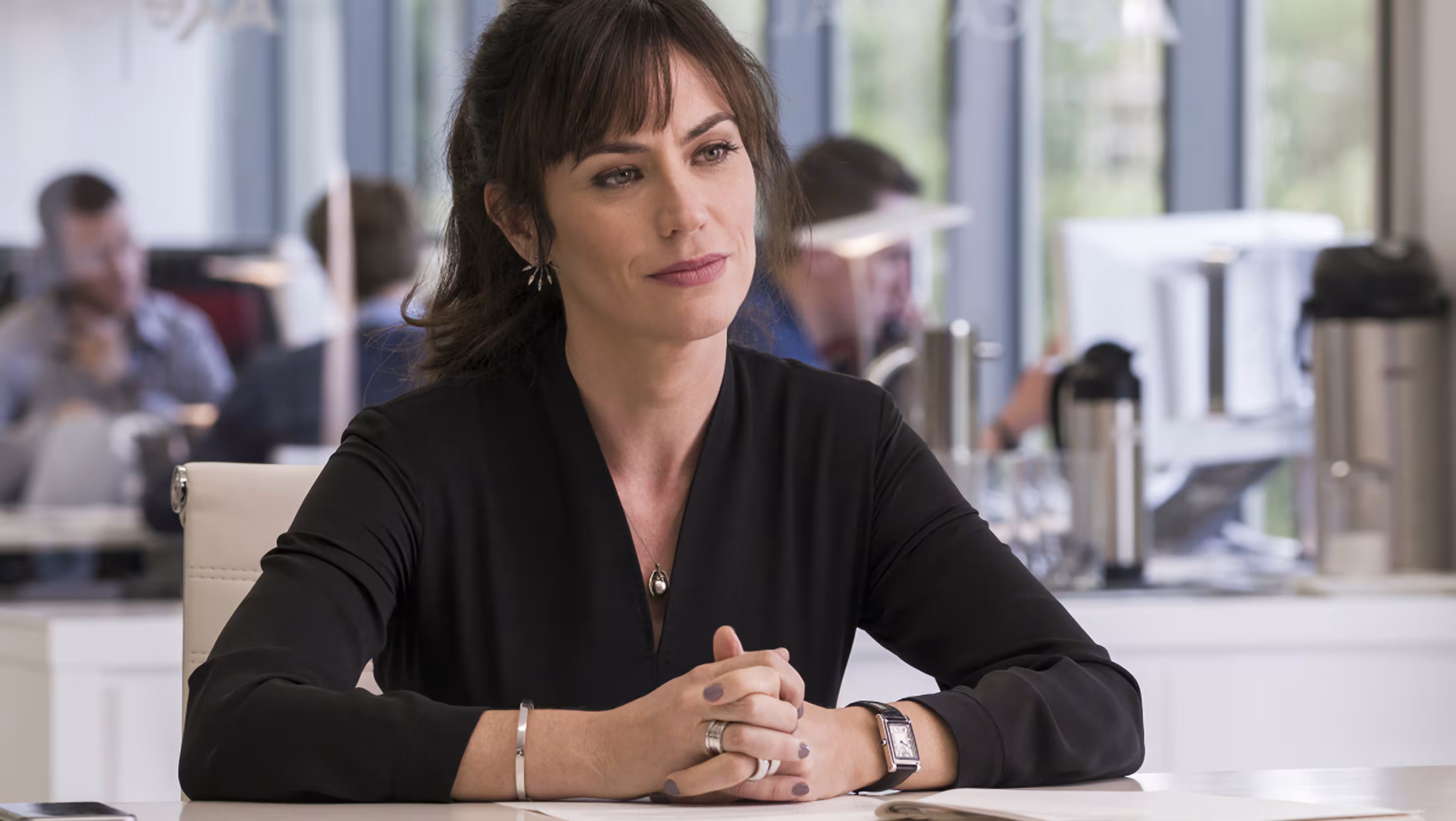 Maggie Siff wearing Unidentified watch in Billions