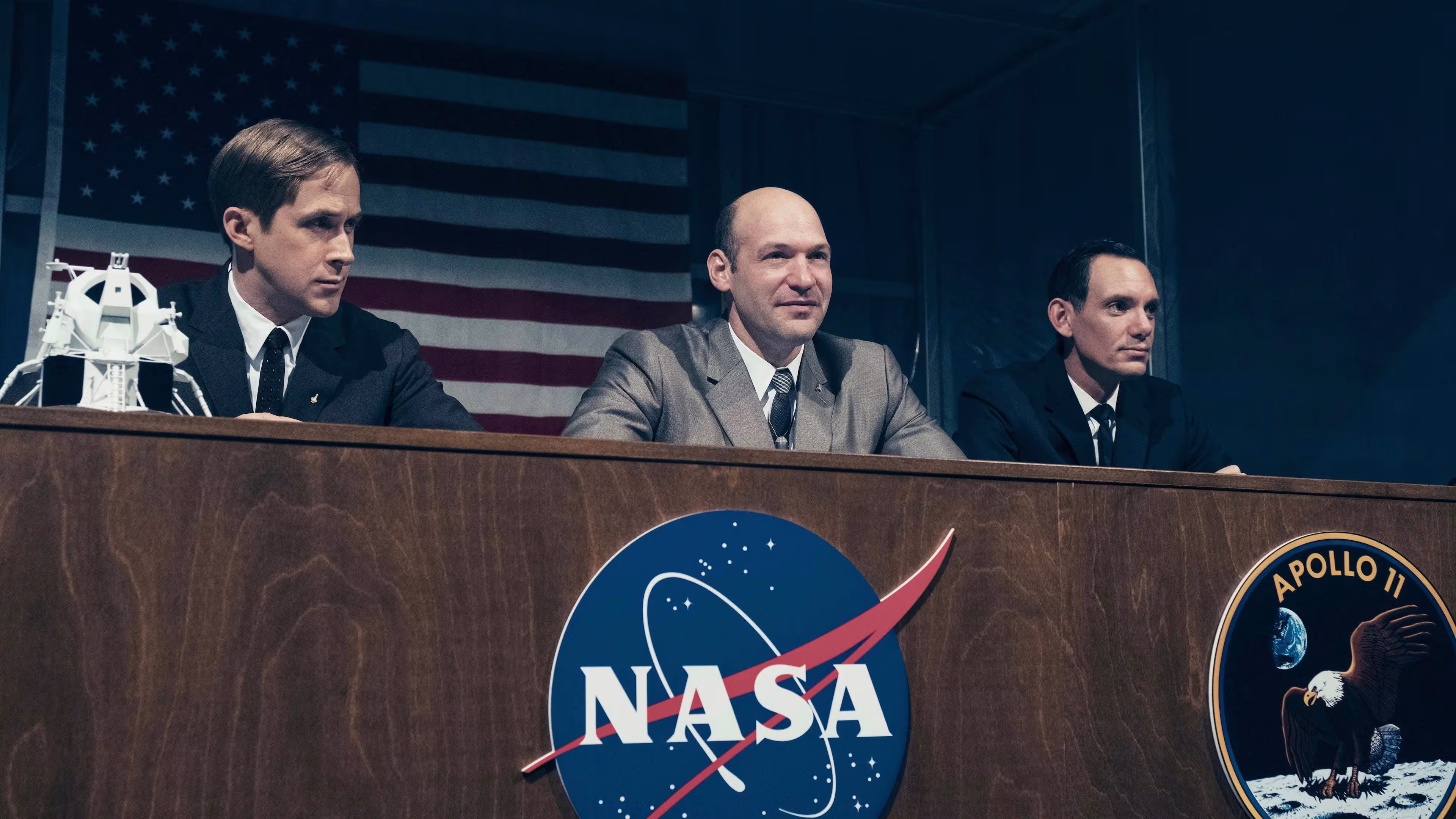 Corey Stoll wearing Omega Speedmaster Professional in First Man