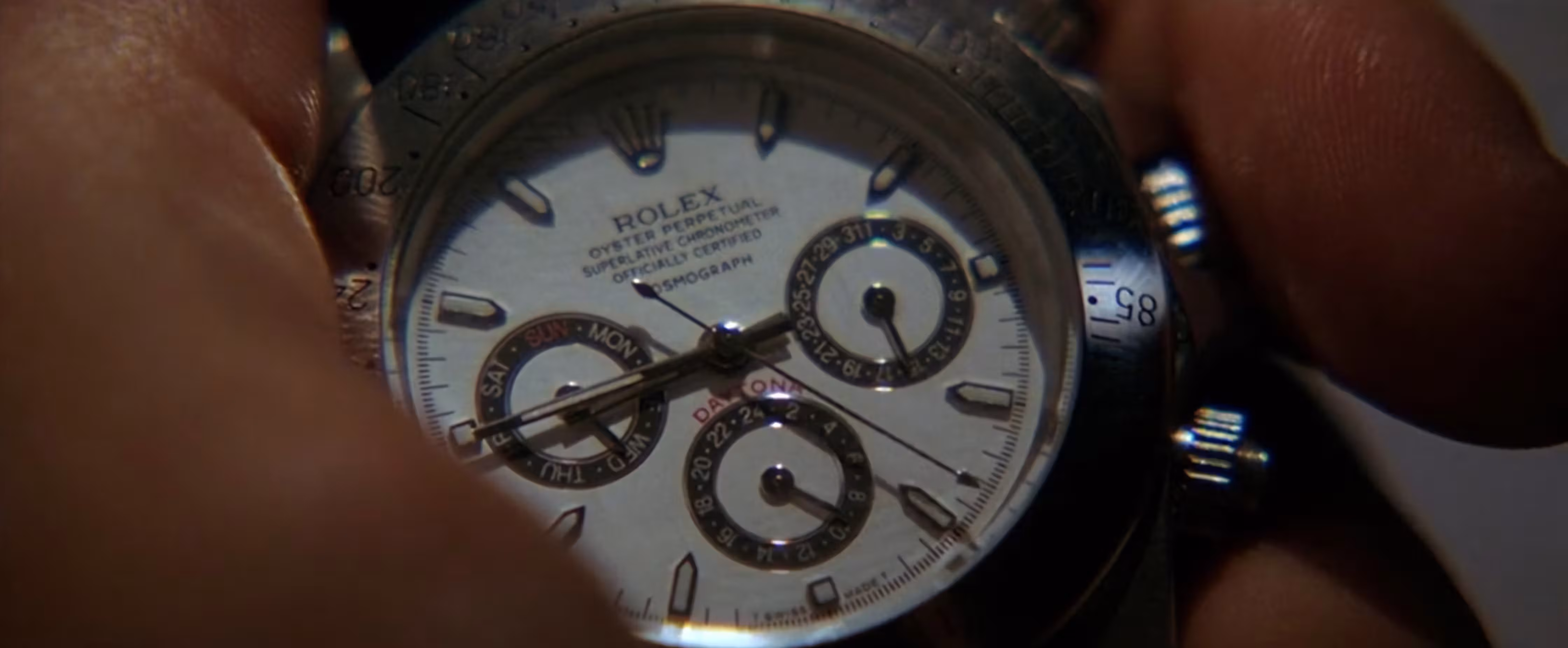 Uma Thurman wearing Rolex Cosmograph Daytona (prop replica) in Kill Bill Vol. 2