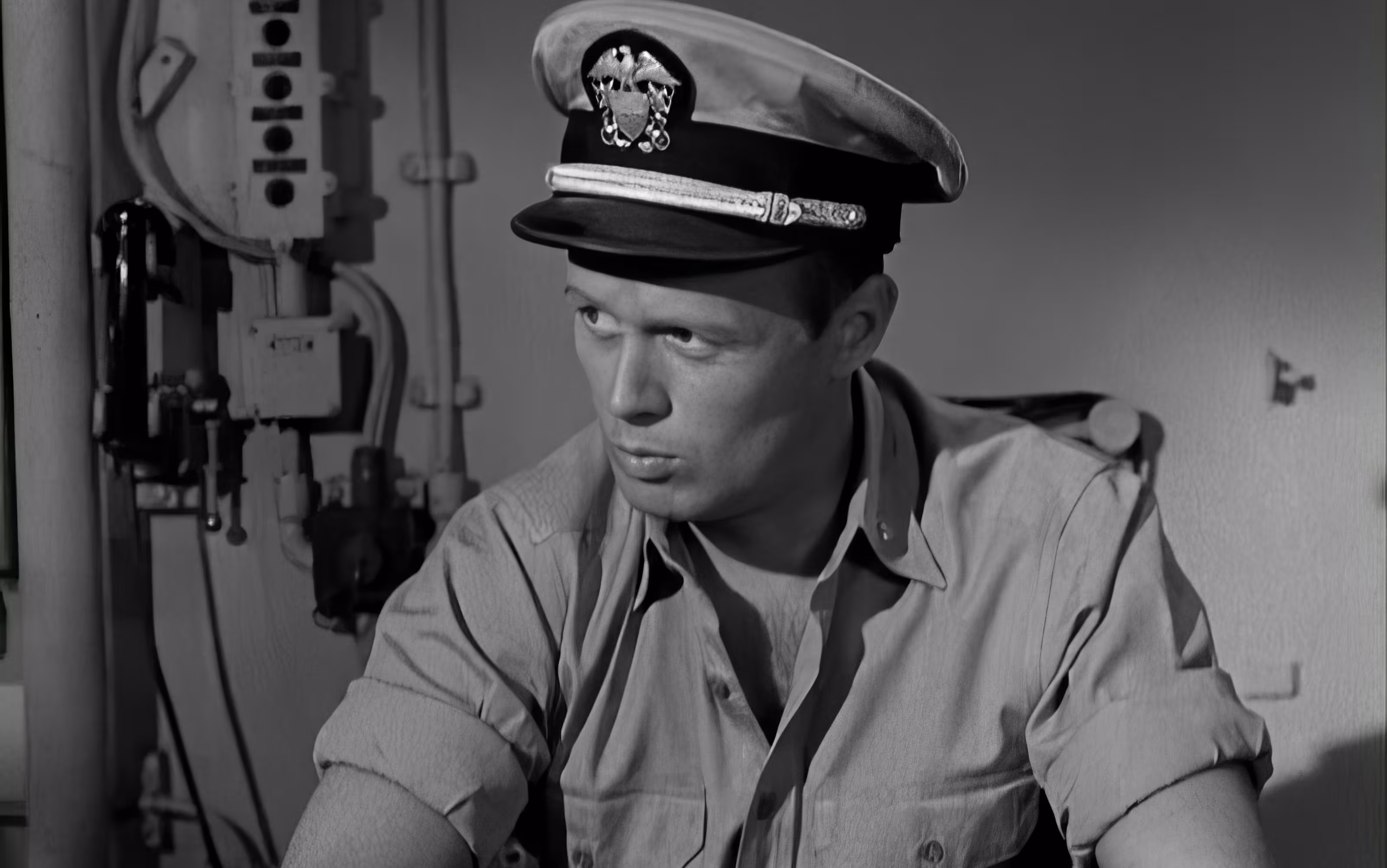 Richard Widmark wearing Hamilton Frogman in The Frogmen