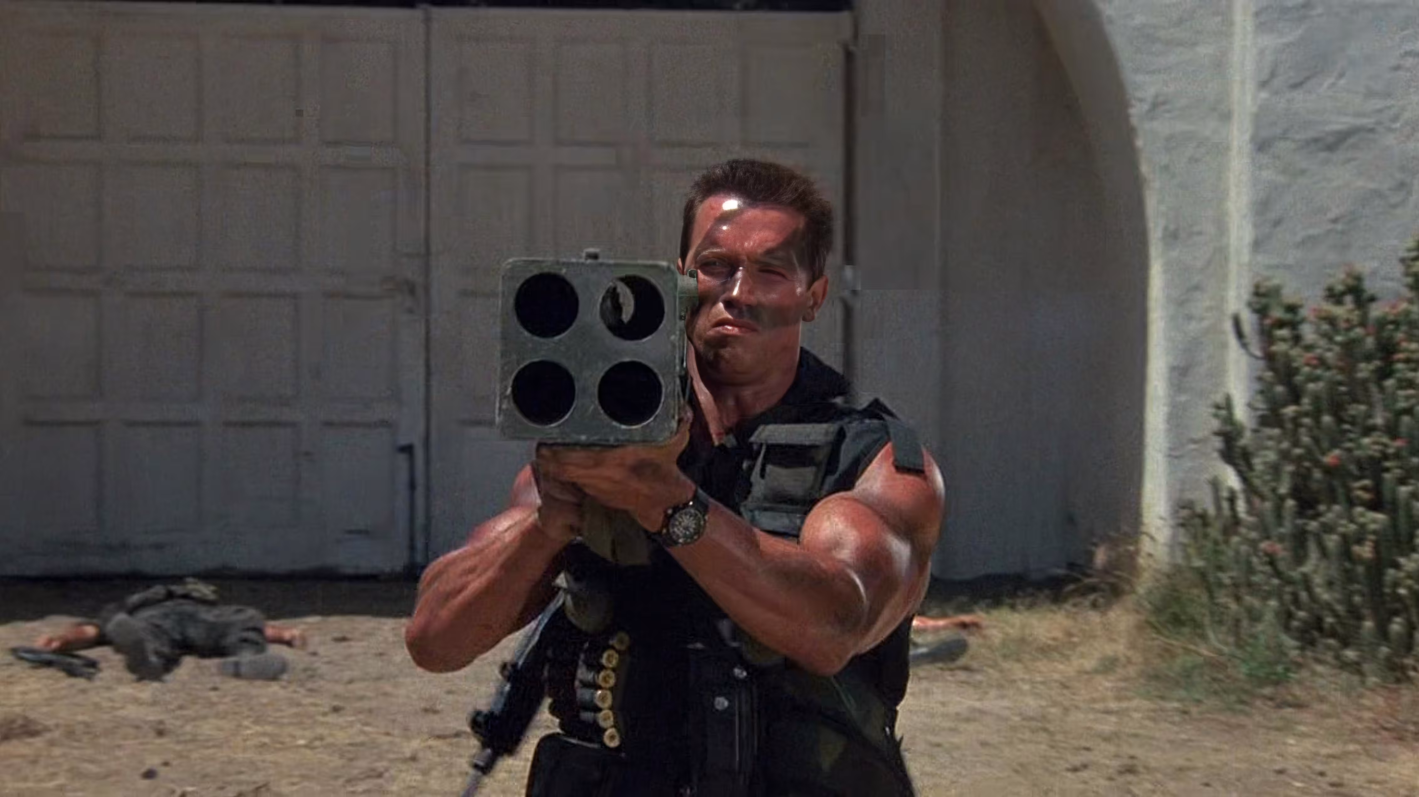 Arnold Schwarzenegger wearing Seiko H558-5000 in Commando