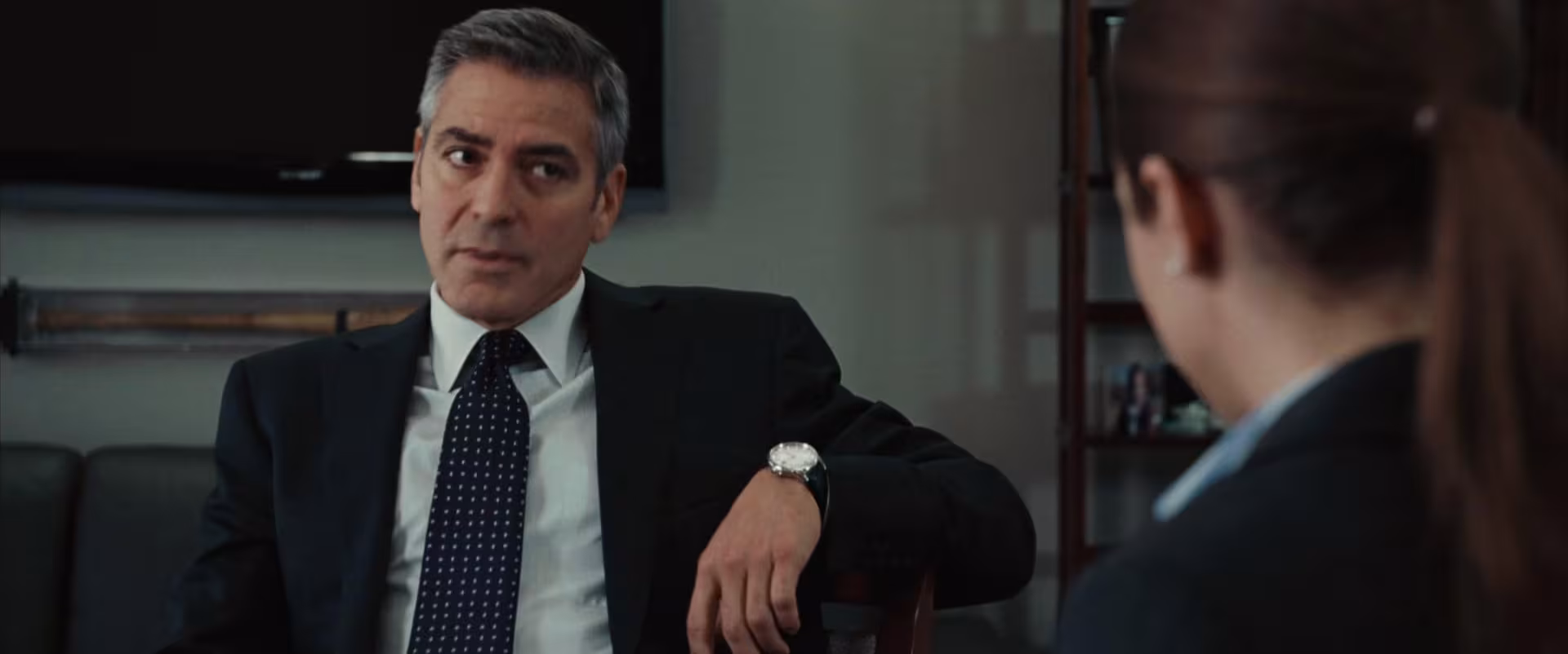 George Clooney wearing Omega De Ville Hour Vision in Up in the Air