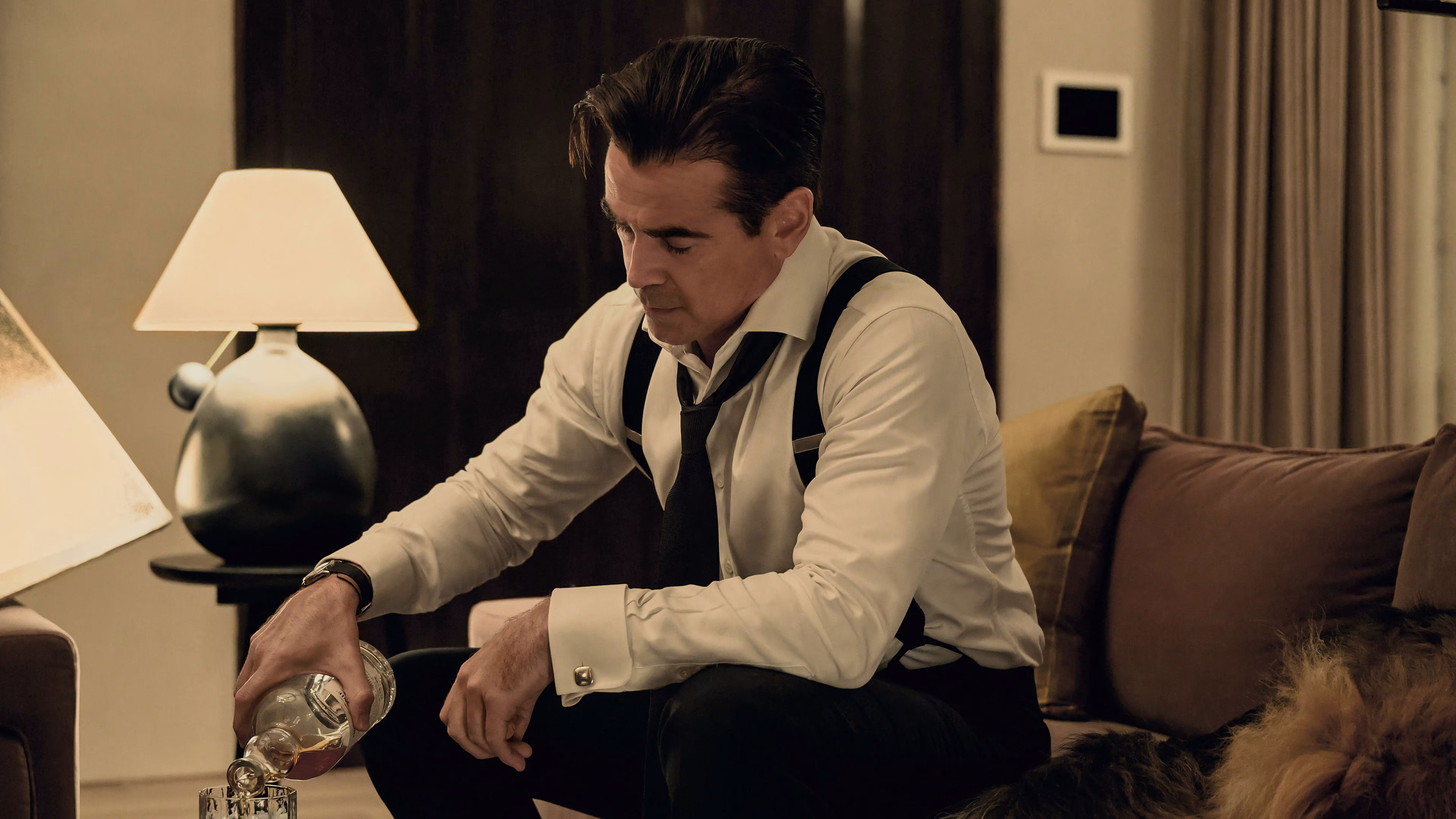 Colin Farrell wearing Venezianico Redentore Riserva di Carica in Sugar