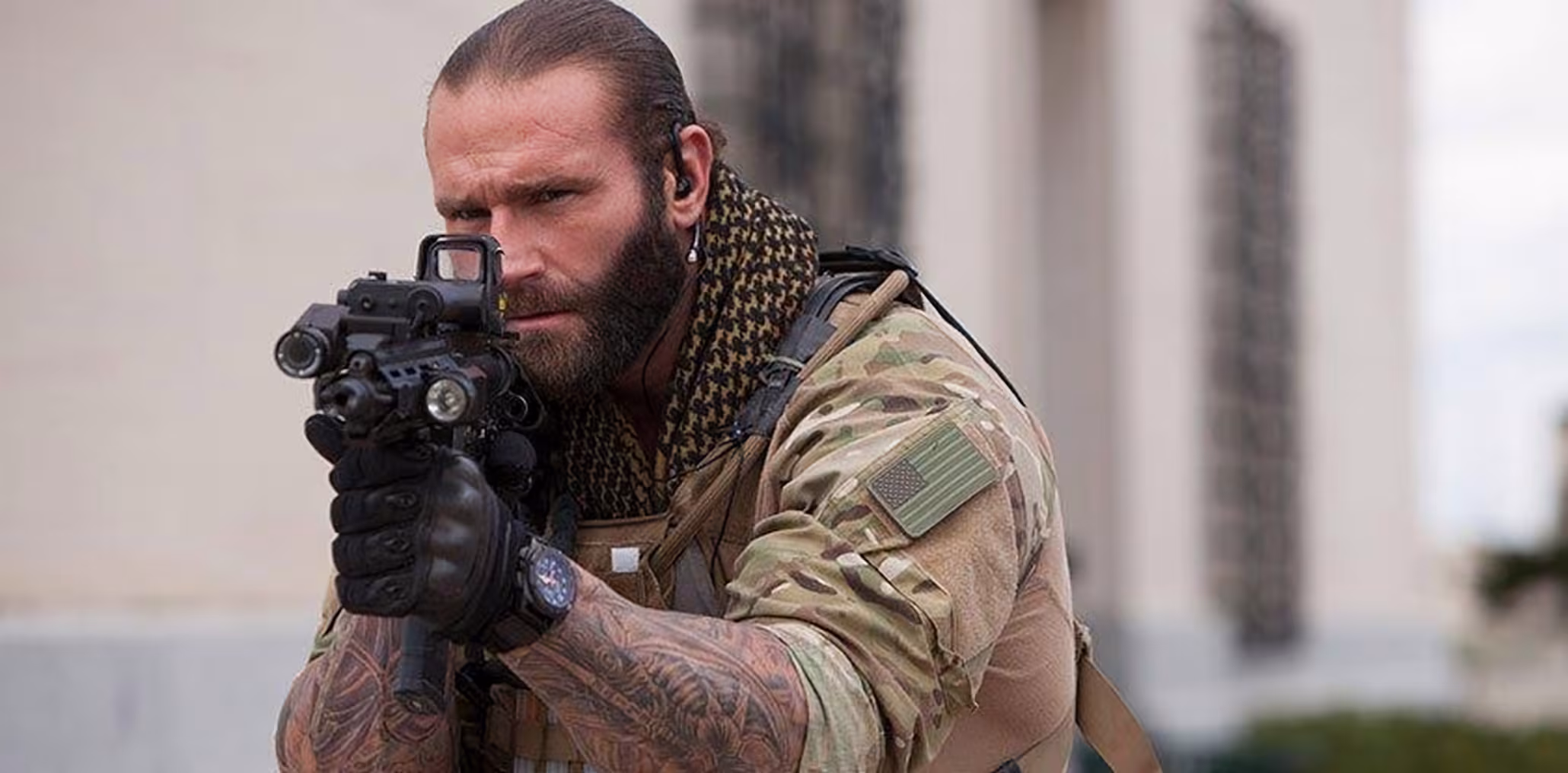 Chad Gunner Lail wearing MTM Patriot in Navy SEALs vs. Zombies