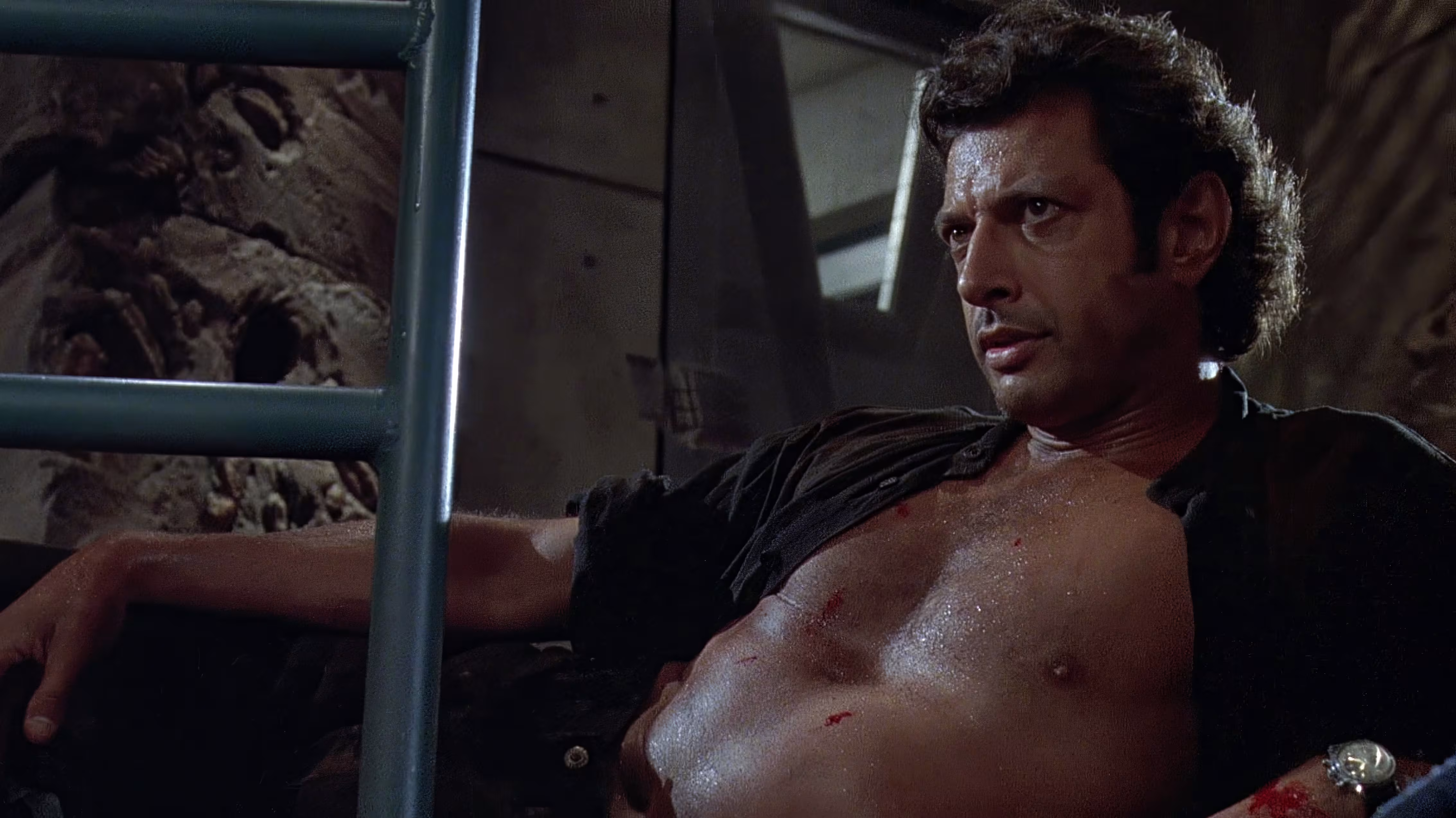 Jeff Goldblum wearing Hanhart Chronograph in Jurassic Park